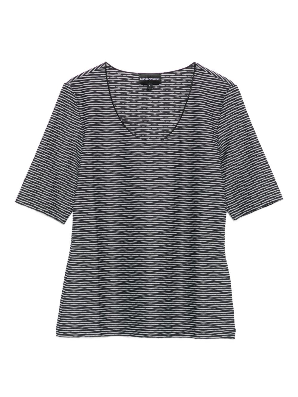 EMPORIO ARMANI Striped Scoop Neck Top for Women