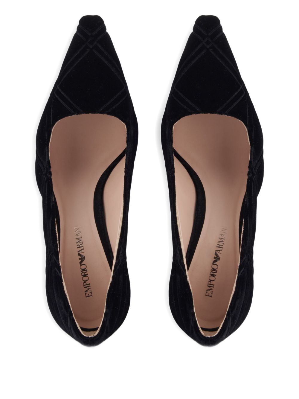 EMPORIO ARMANI Velvet Pointed Toe Pumps for Women