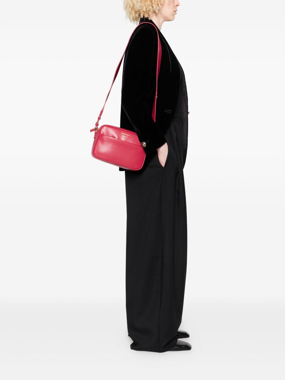 EMPORIO ARMANI Rectangular Leather Handbag with Detachable Strap