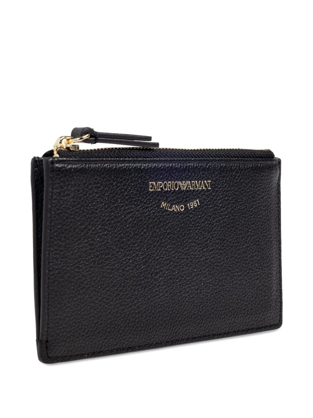 EMPORIO ARMANI Leather Card Case with Zip Fastening
