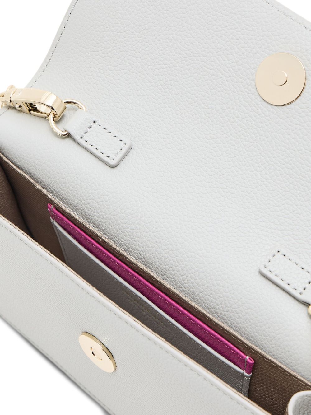 EMPORIO ARMANI Mini Leather Handbag with Gold-Tone Chain Strap