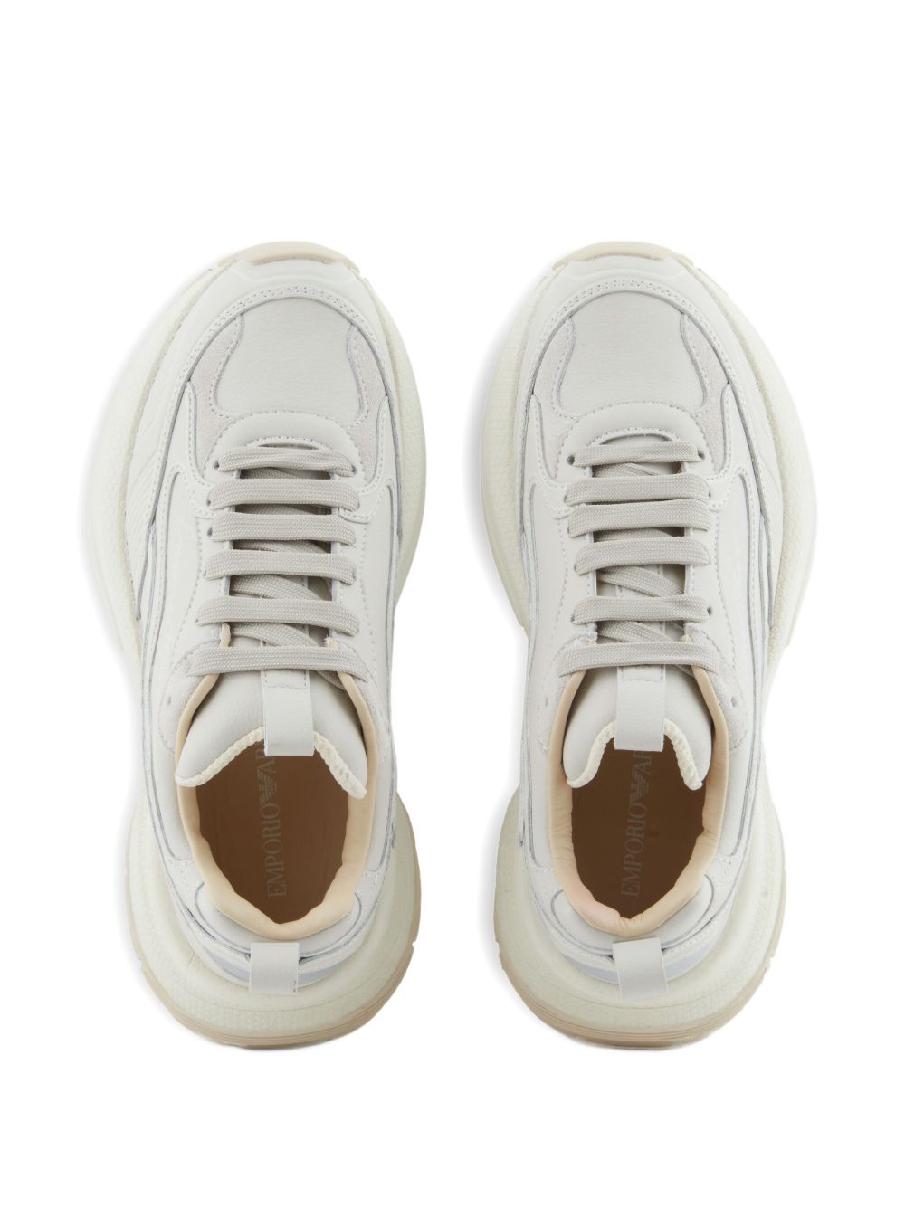 EMPORIO ARMANI Leather Lace-Up Sneakers for Women