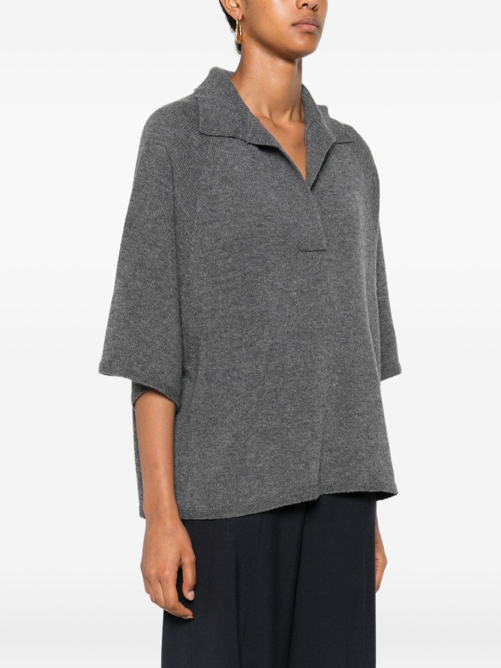 EMPORIO ARMANI Oversized Wool Polo Shirt for Women