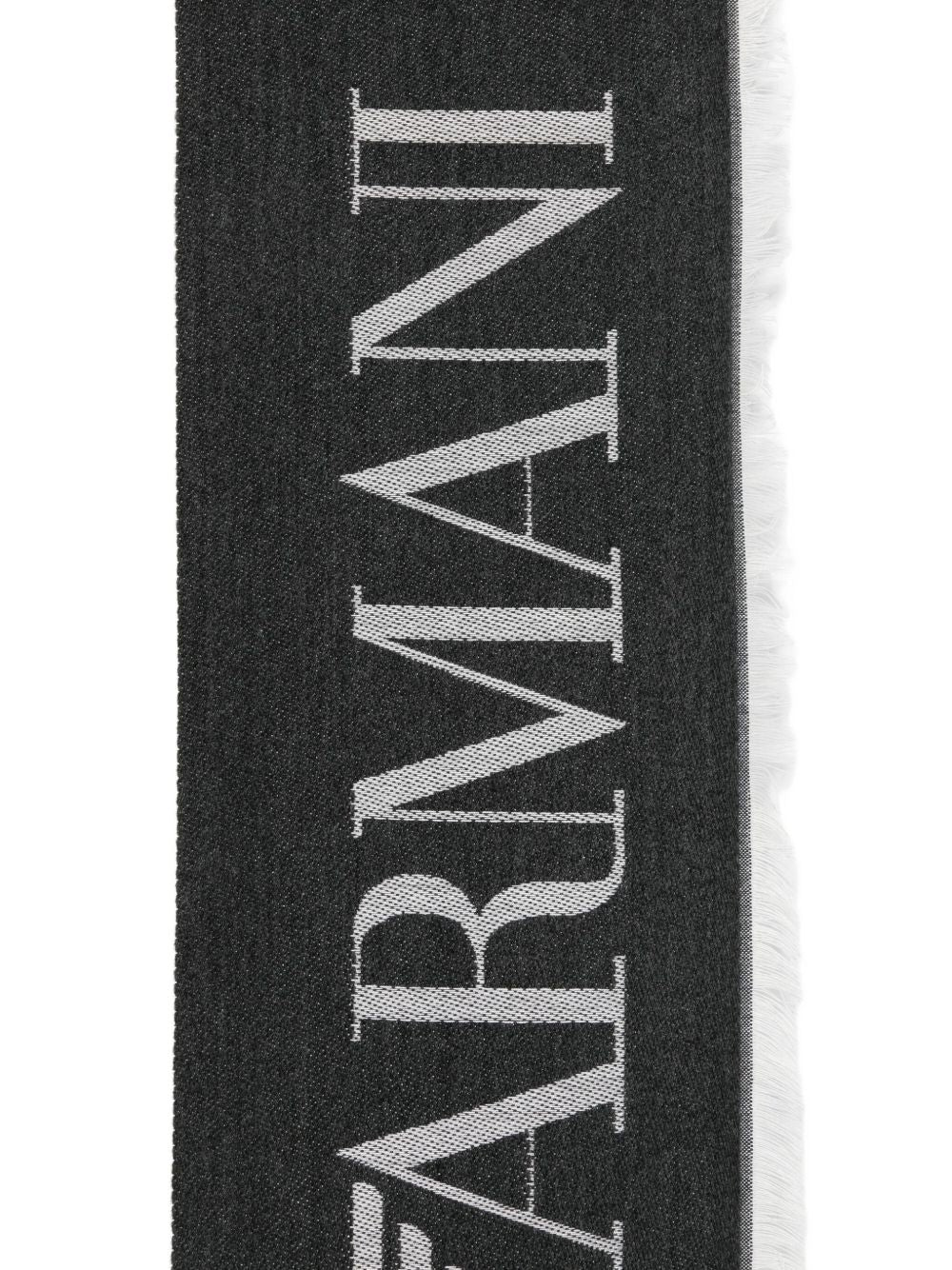 EMPORIO ARMANI Striped Stole with Frayed Edges