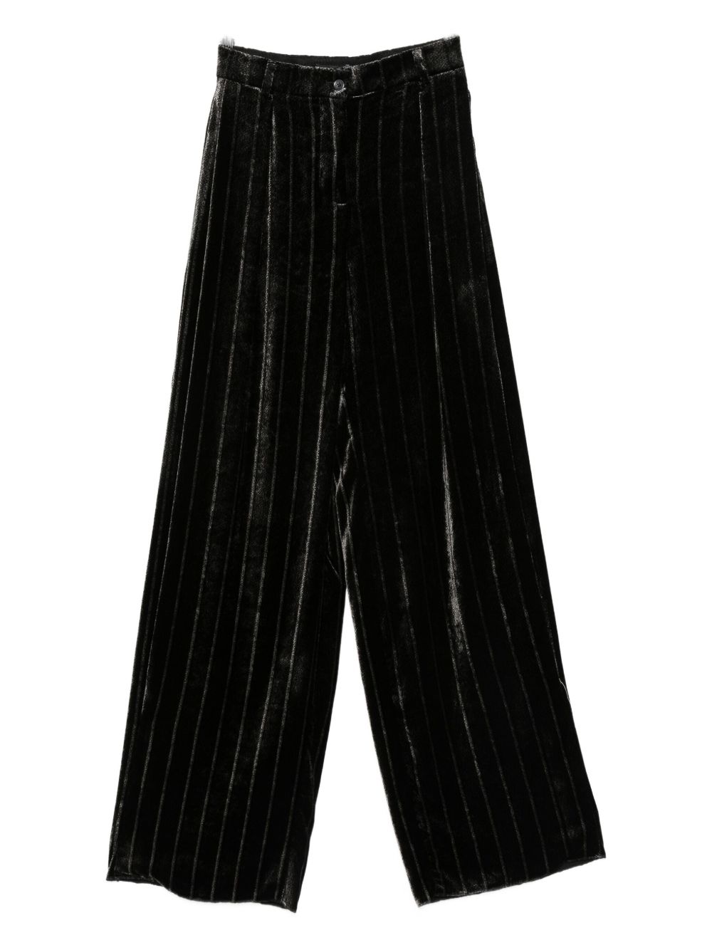 EMPORIO ARMANI Silk Striped Buttoned Pants for Women