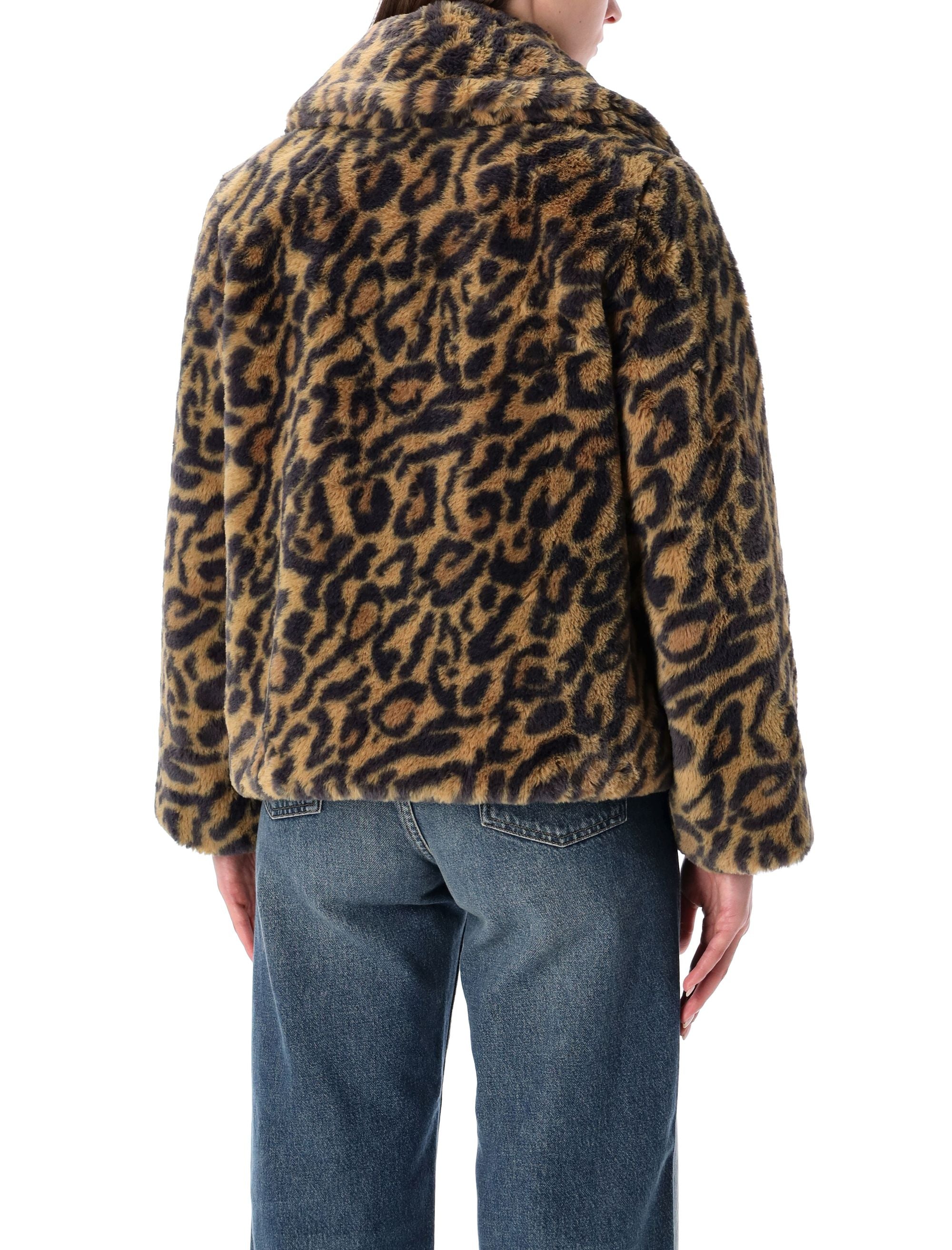 A.P.C. Leopard-Print Faux Fur Cropped Jacket