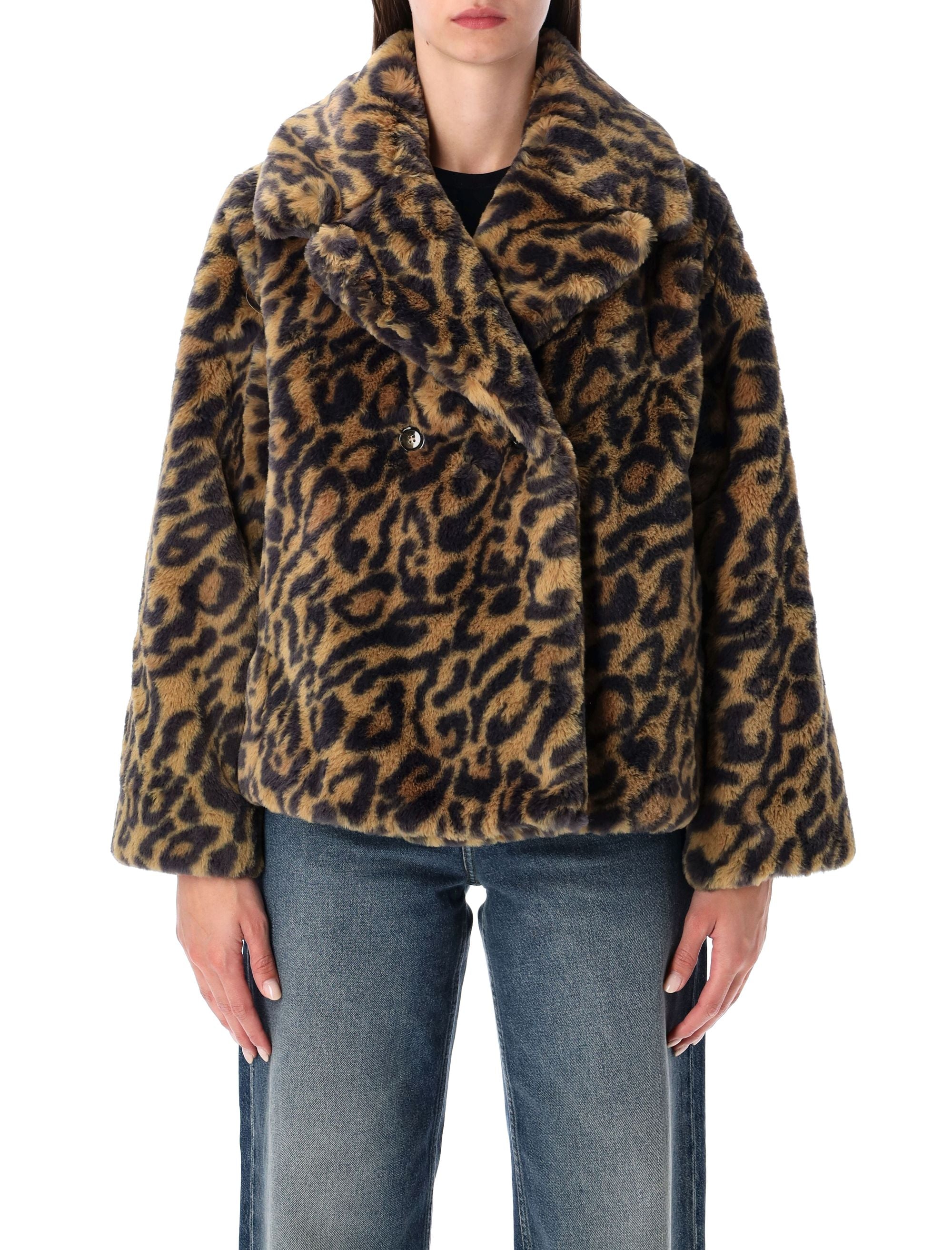 A.P.C. Leopard-Print Faux Fur Cropped Jacket