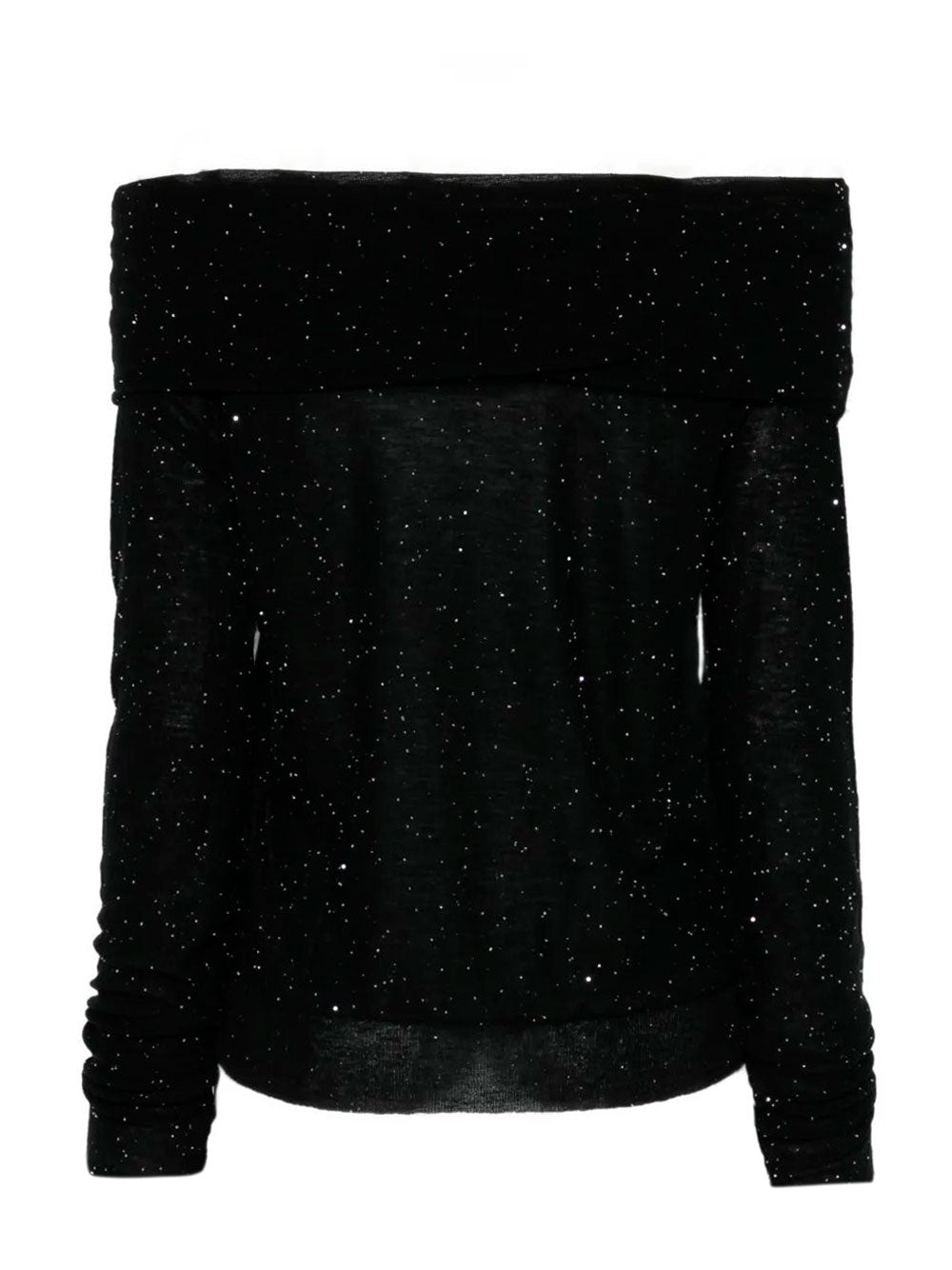 ROBERTO COLLINA Mini Off-Shoulder Sequined Sweater
