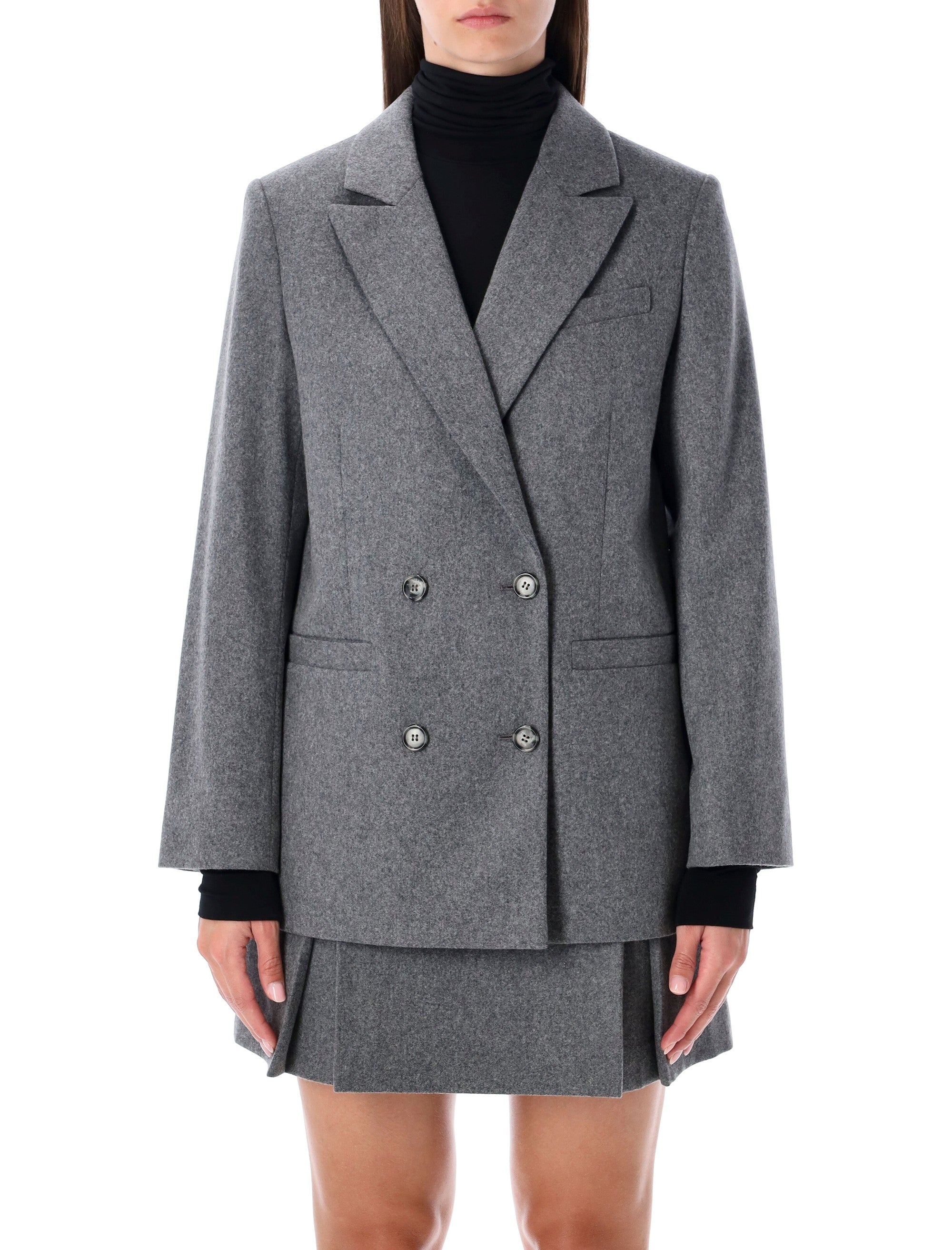 A.P.C. Lucy Double-Breasted Wool Blazer - Women's Size 36