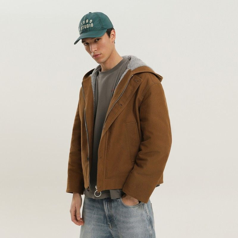 1989 STUDIO Heavy Canvas Workwear Jacket with Shearling Lining - Men's FW25