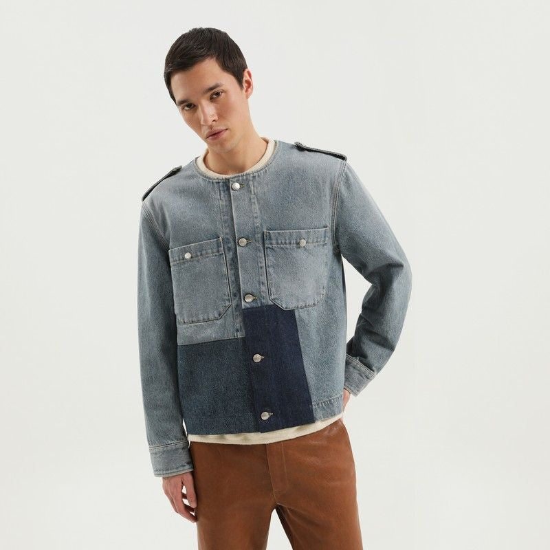 1989 STUDIO Patchwork Design Denim Jacket for Men