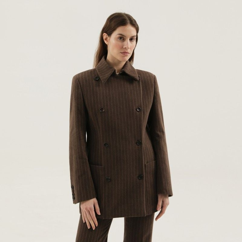 1989 STUDIO Double-Breasted Striped Blazer for Women - FW25