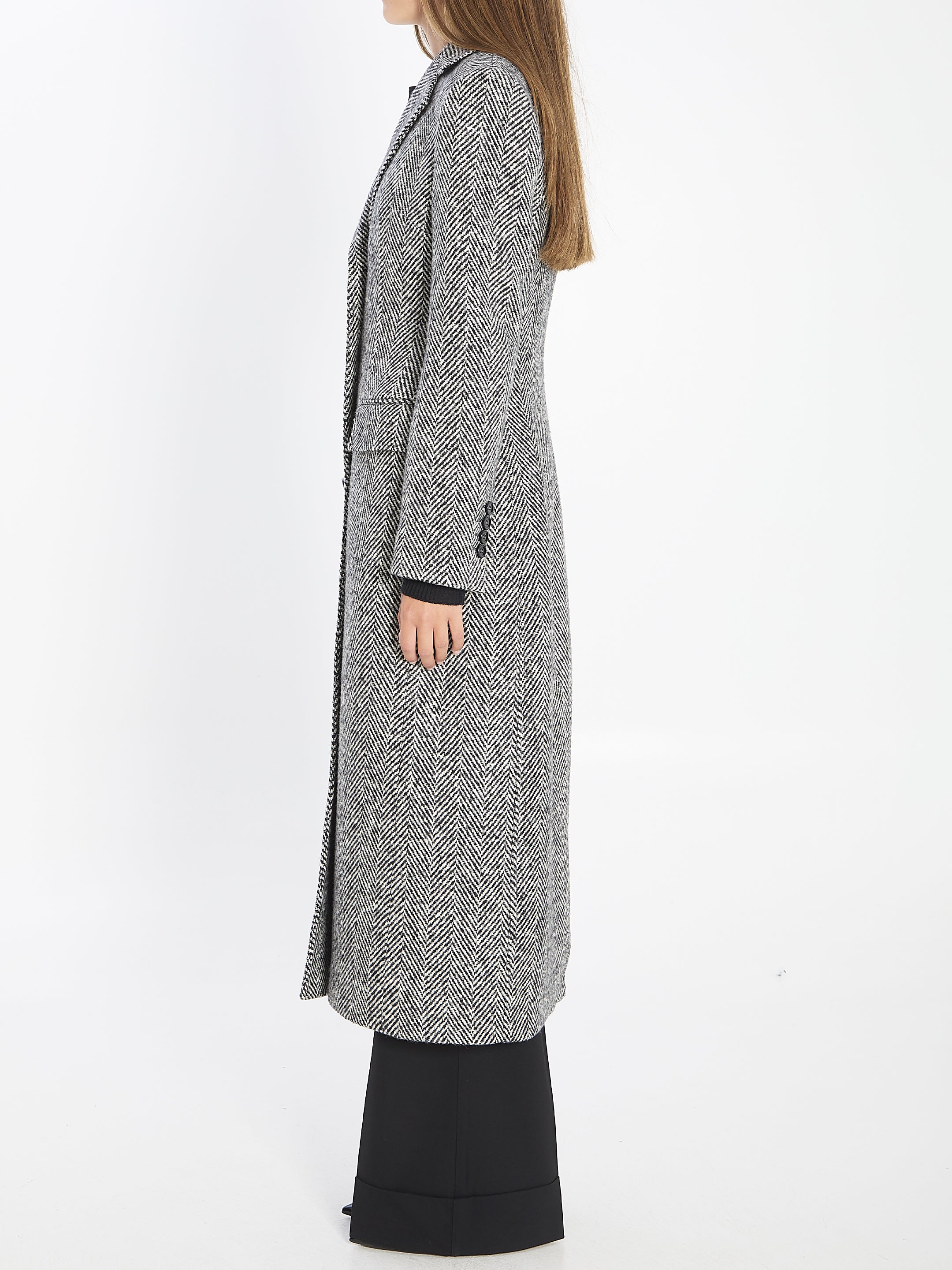 DOLCE & GABBANA Herringbone Buttoned Jacket for Women