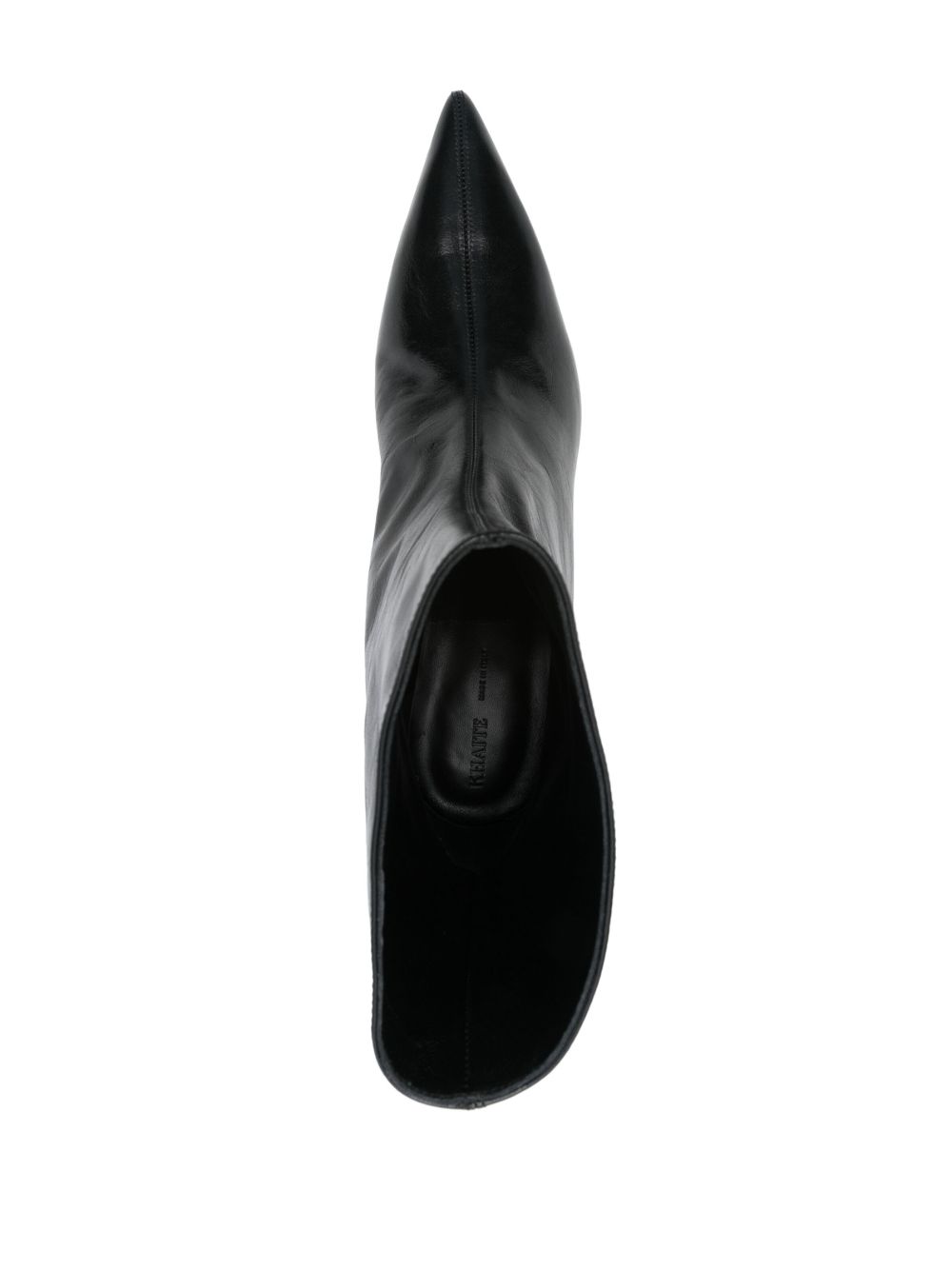KHAITE Mini Ankle-Length Leather Boots with Low Block Heel