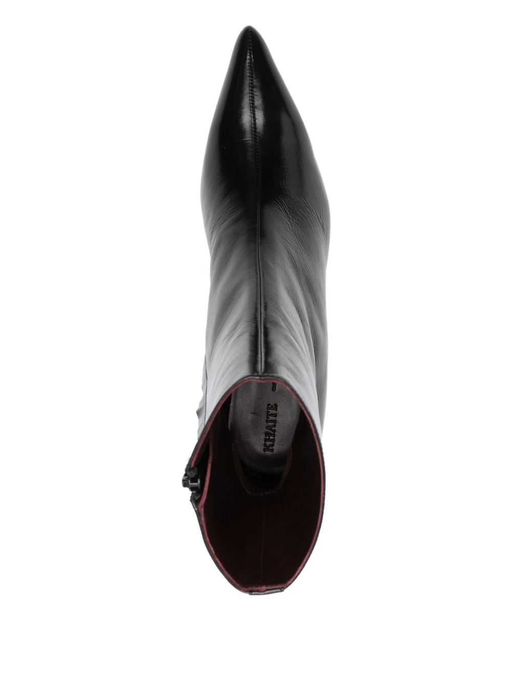 KHAITE Pointed Toe Leather Ankle Boots for Women