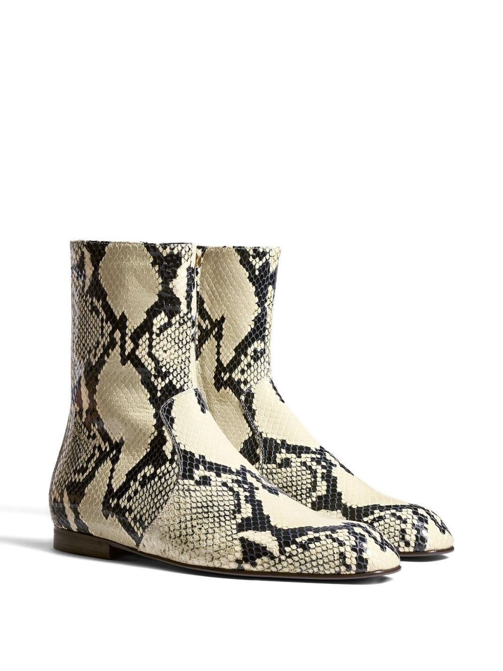 KHAITE Leather Snakeskin Pattern Boots for Women