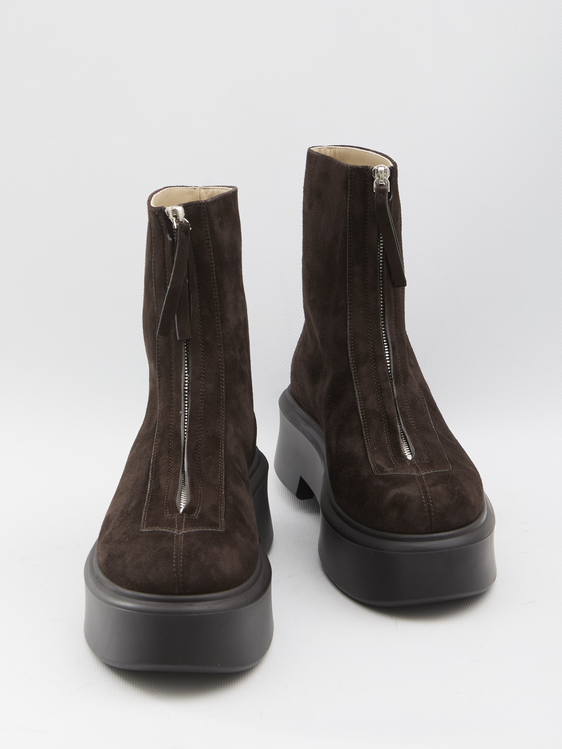 THE ROW Suede Zipped Ankle Boots for Women - FW25