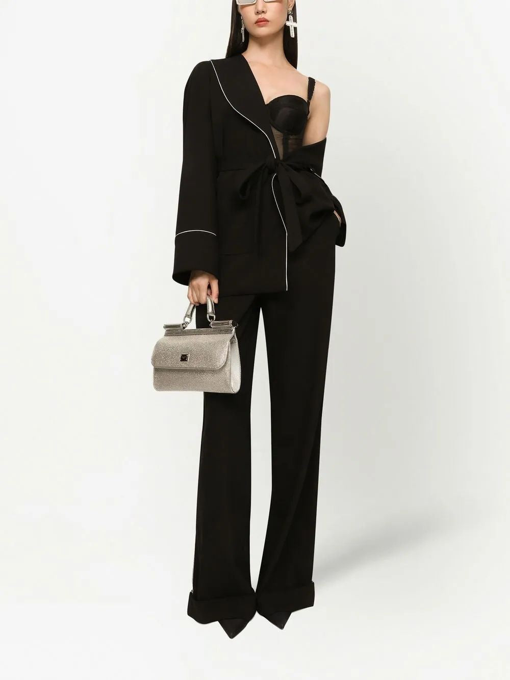 DOLCE & GABBANA Piped Belted Scarf Jacket