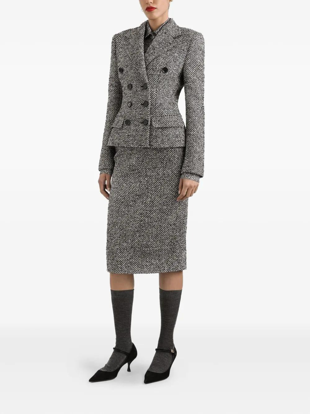 DOLCE & GABBANA Tweed Blazer - Double Breasted