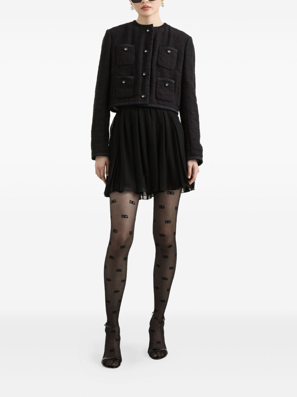 DOLCE & GABBANA Cotton Blend Jacket with Button Front Closure for Women