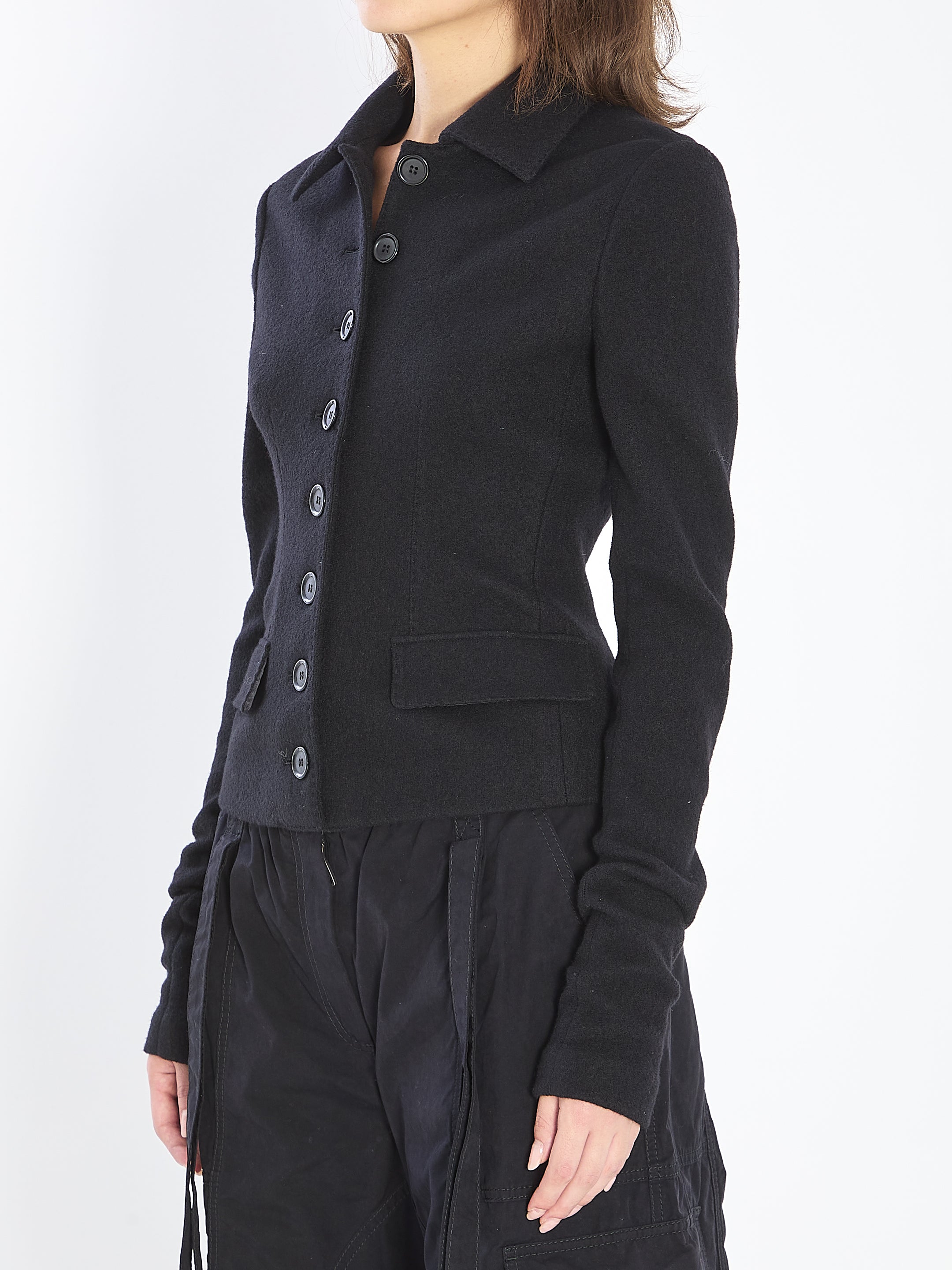 DOLCE & GABBANA Single-Breasted Wool Cloth Jacket - Size 42