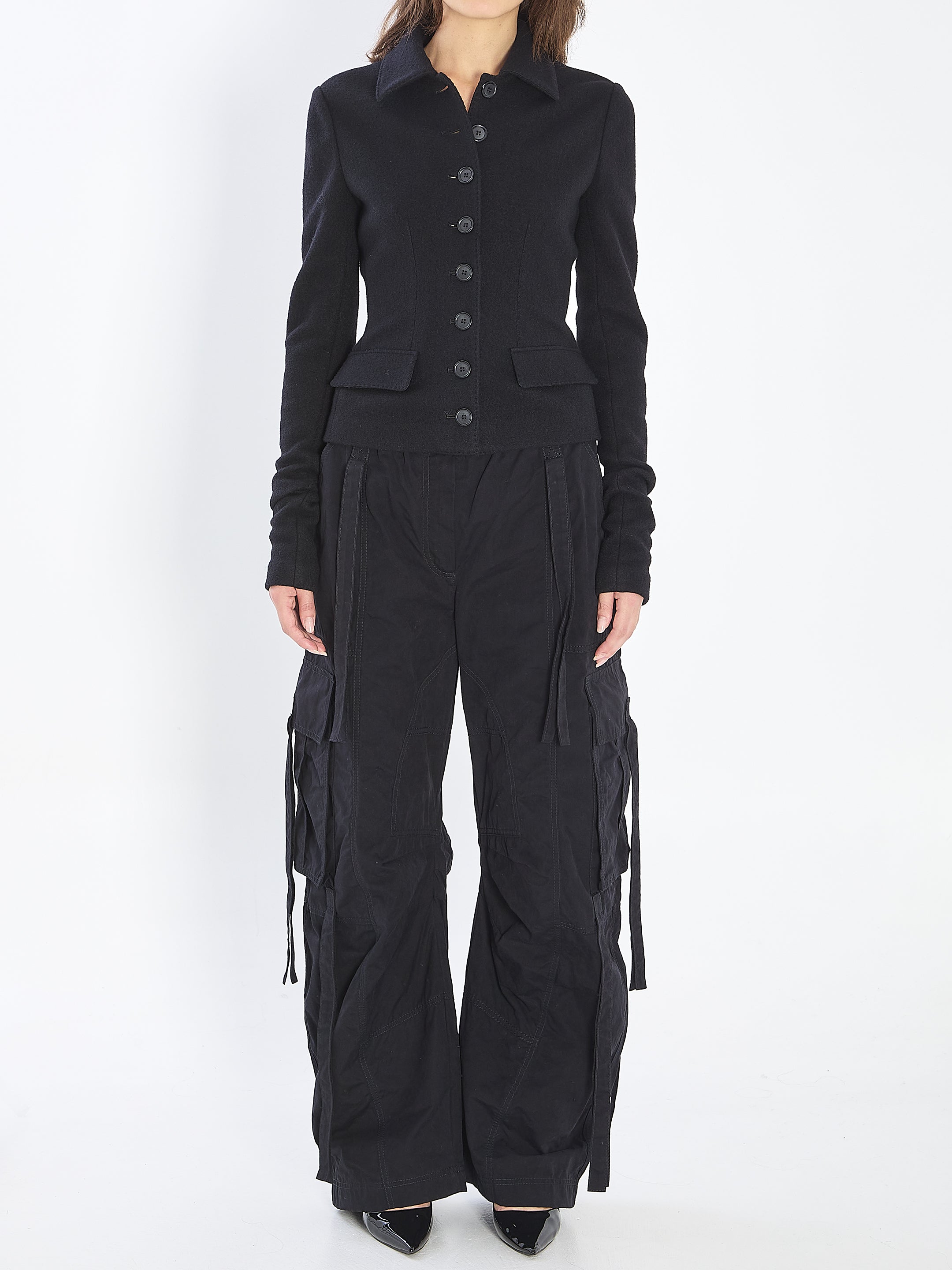 DOLCE & GABBANA Single-Breasted Wool Cloth Jacket - Size 42