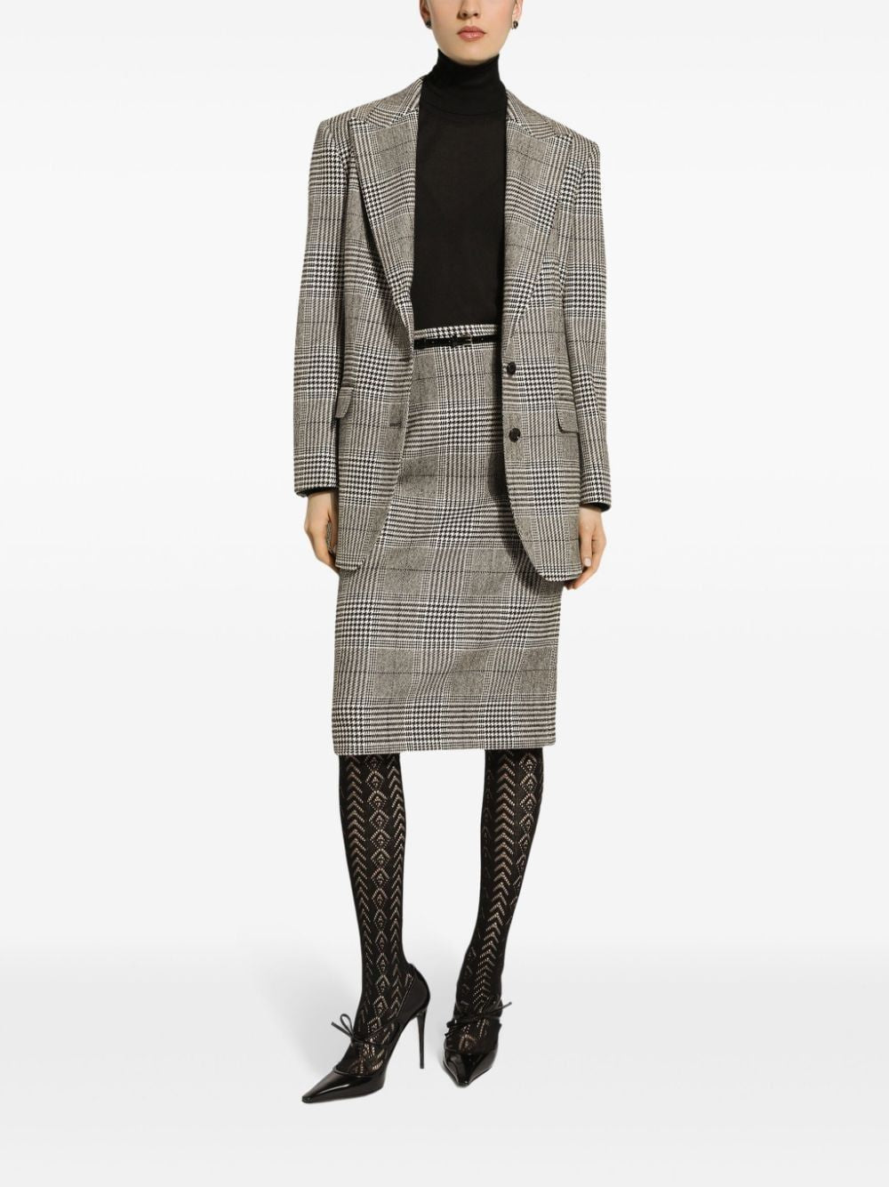 DOLCE & GABBANA Glen Plaid Blazer - Women's Outerwear