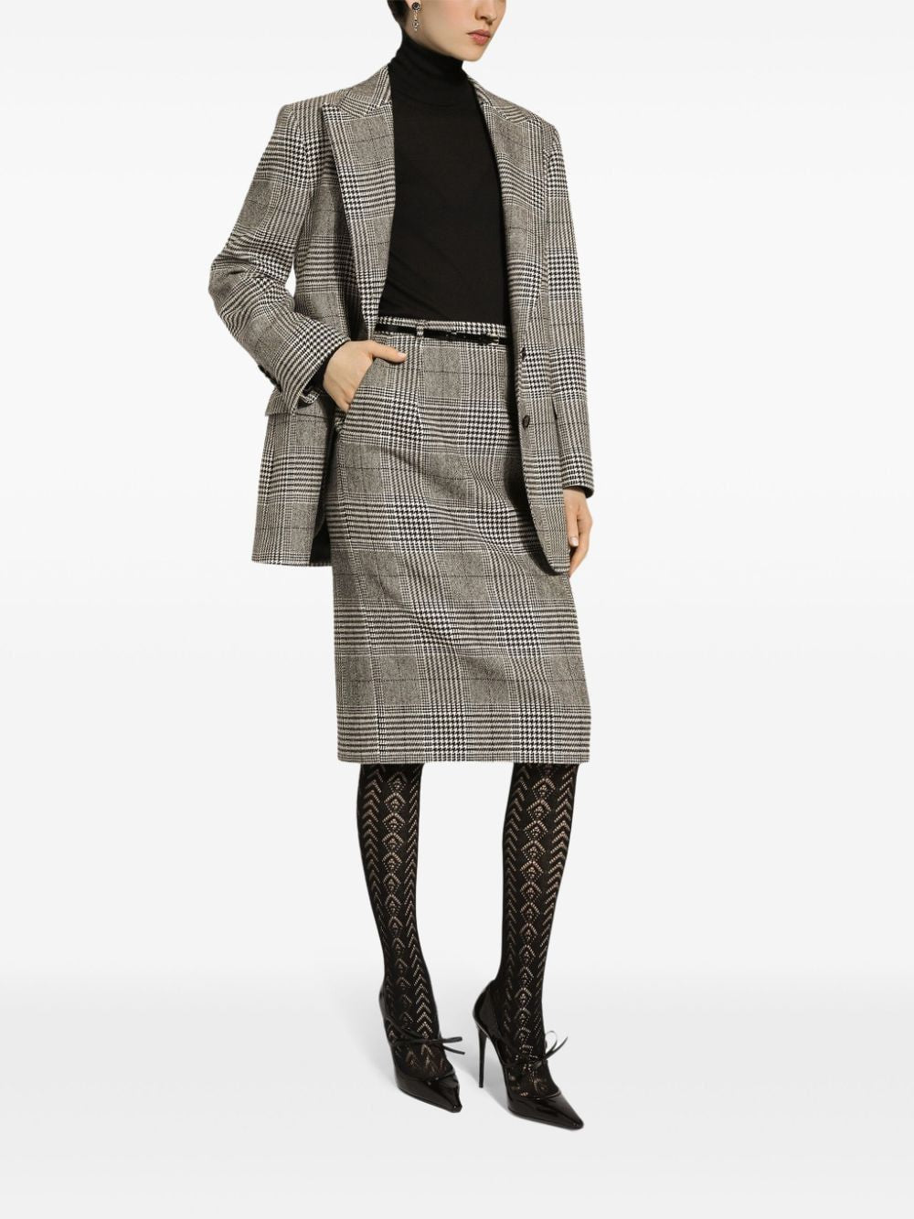 DOLCE & GABBANA Glen Plaid Blazer - Women's Outerwear