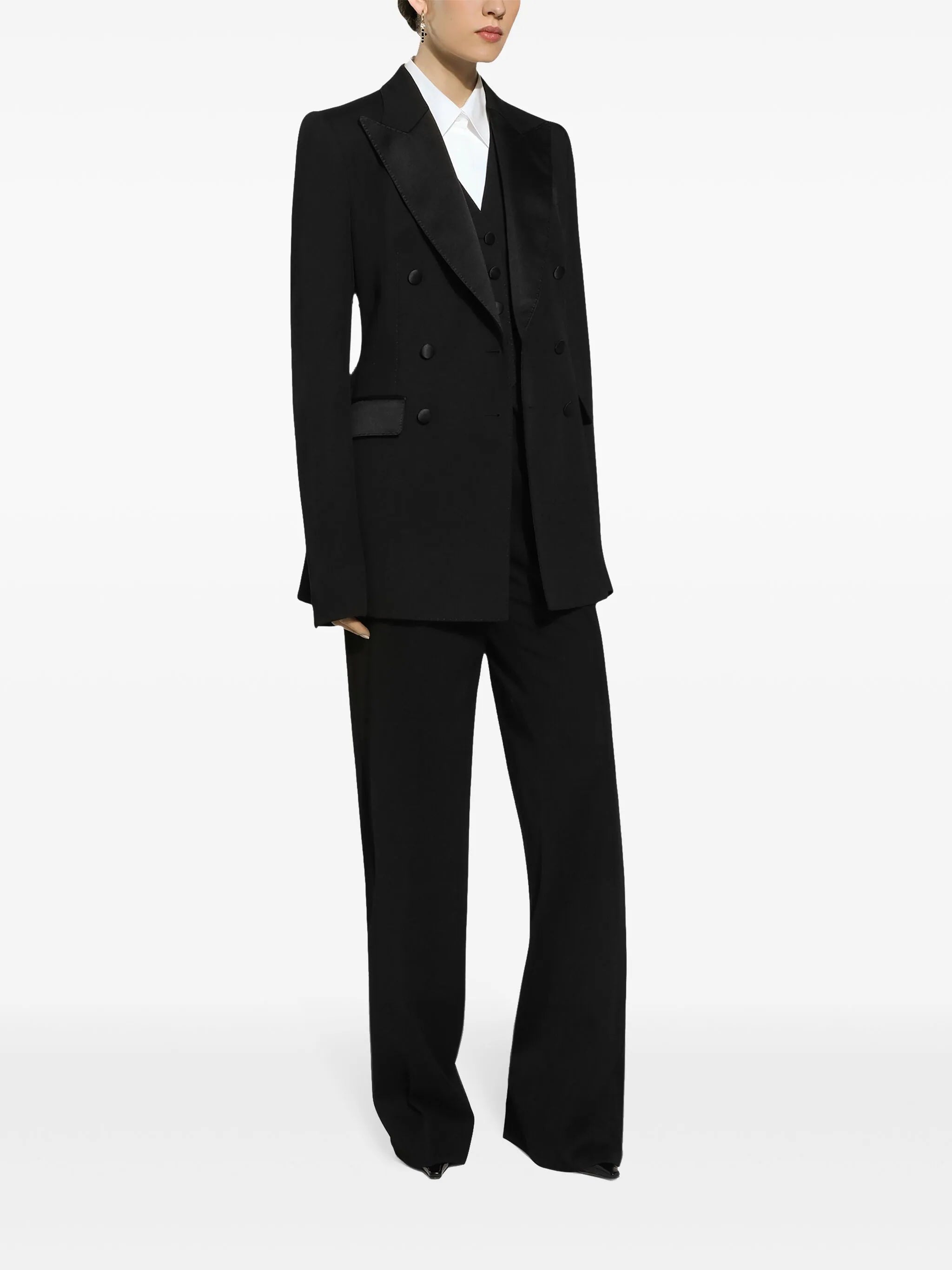 DOLCE & GABBANA Double-Breasted Wool Blazer for Women - FW25 Collection