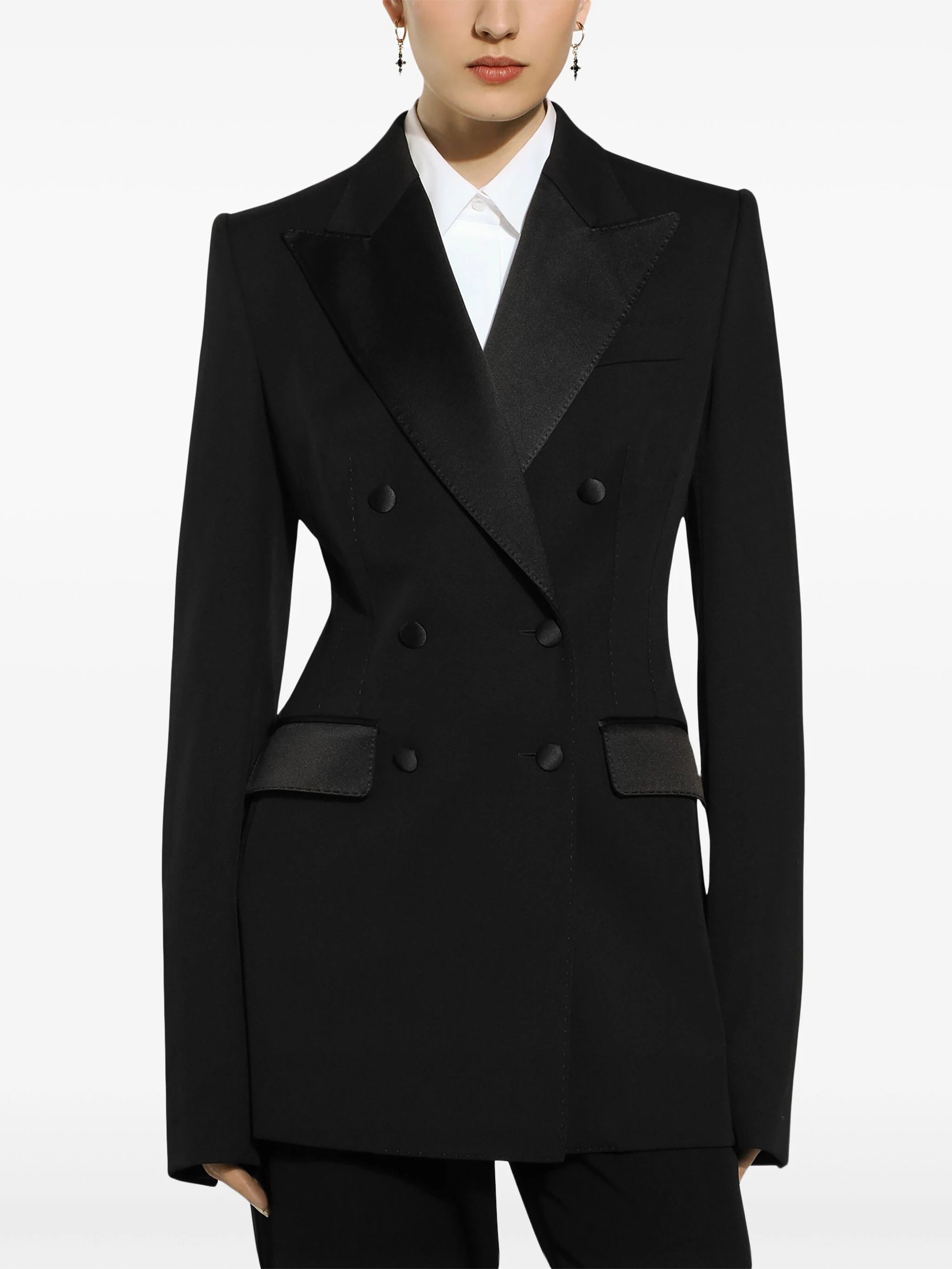 DOLCE & GABBANA Double-Breasted Wool Blazer for Women - FW25 Collection