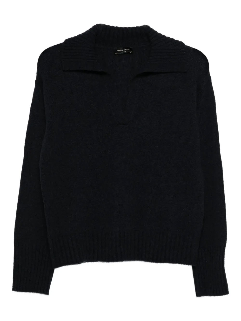 ROBERTO COLLINA V-Neck Wool Polo Sweater for Women
