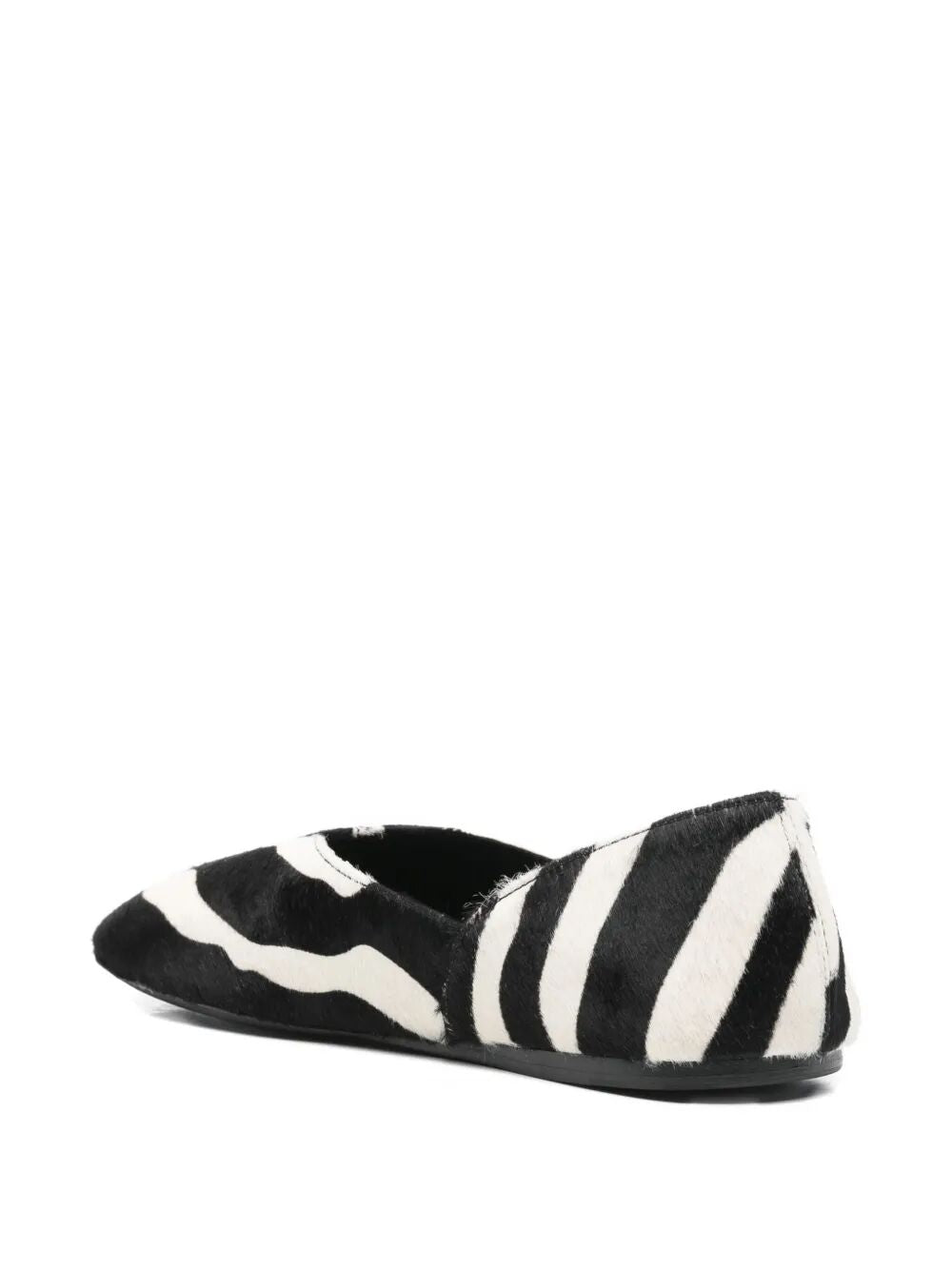 KHAITE Zebra Print Haircalf Flat Slippers