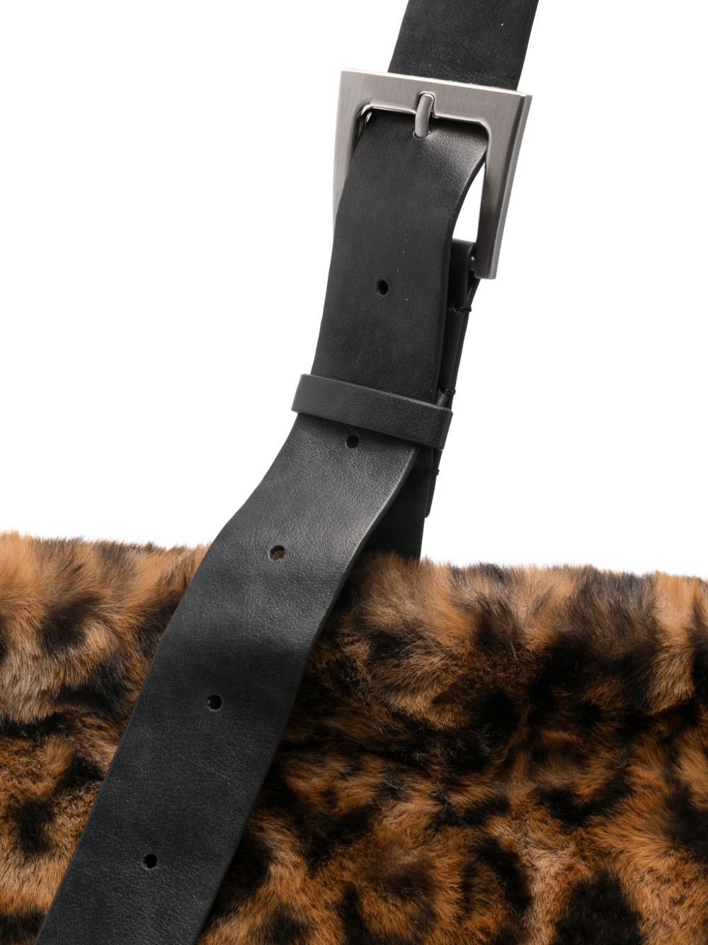 APPARIS Leopard Print Tote Handbag with Buckle Detail