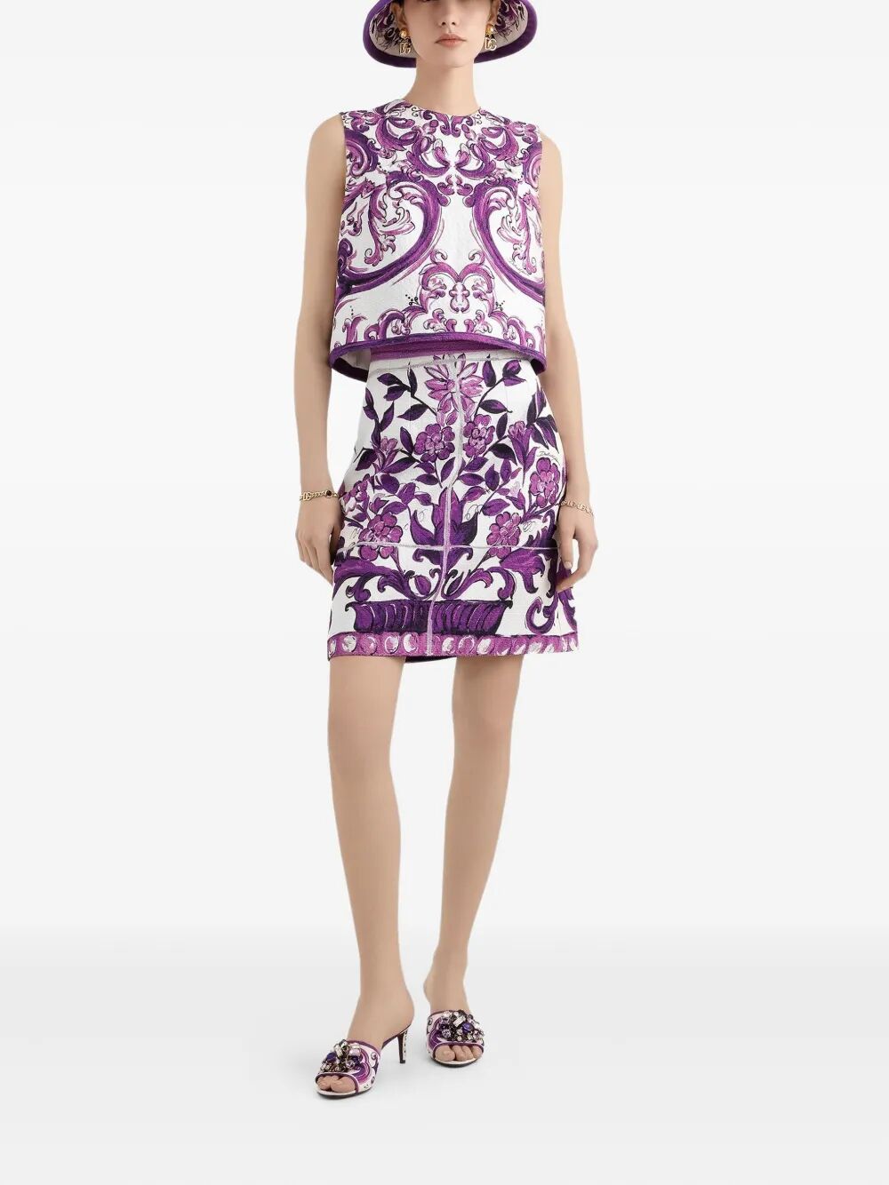 DOLCE & GABBANA Maiolica Print Mini Skirt for Women