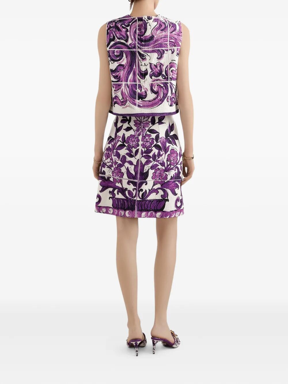 DOLCE & GABBANA Maiolica Print Mini Skirt for Women