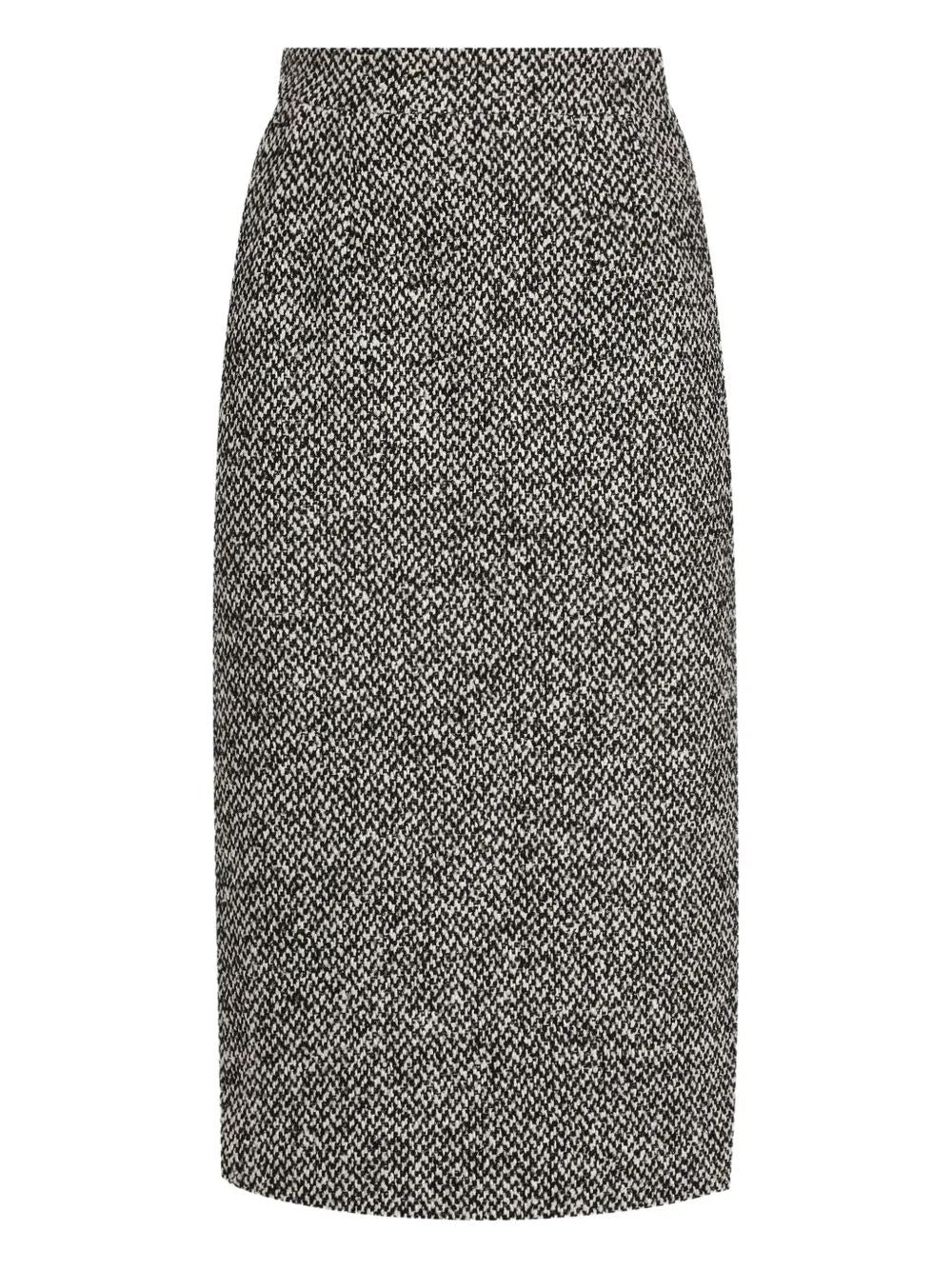 DOLCE & GABBANA Tweed Midi Pencil Skirt
