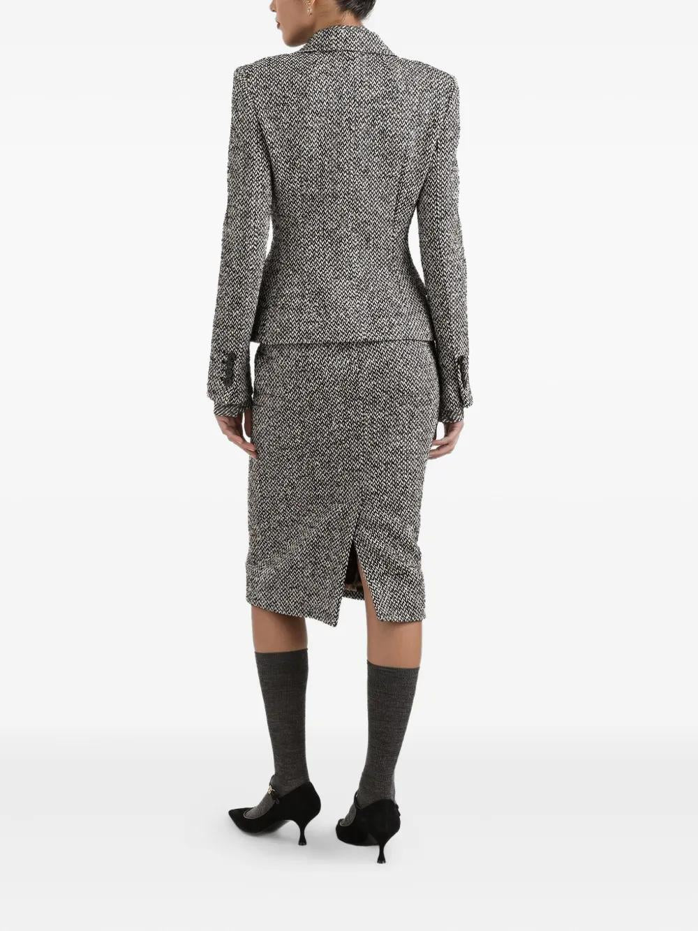 DOLCE & GABBANA Tweed Midi Pencil Skirt