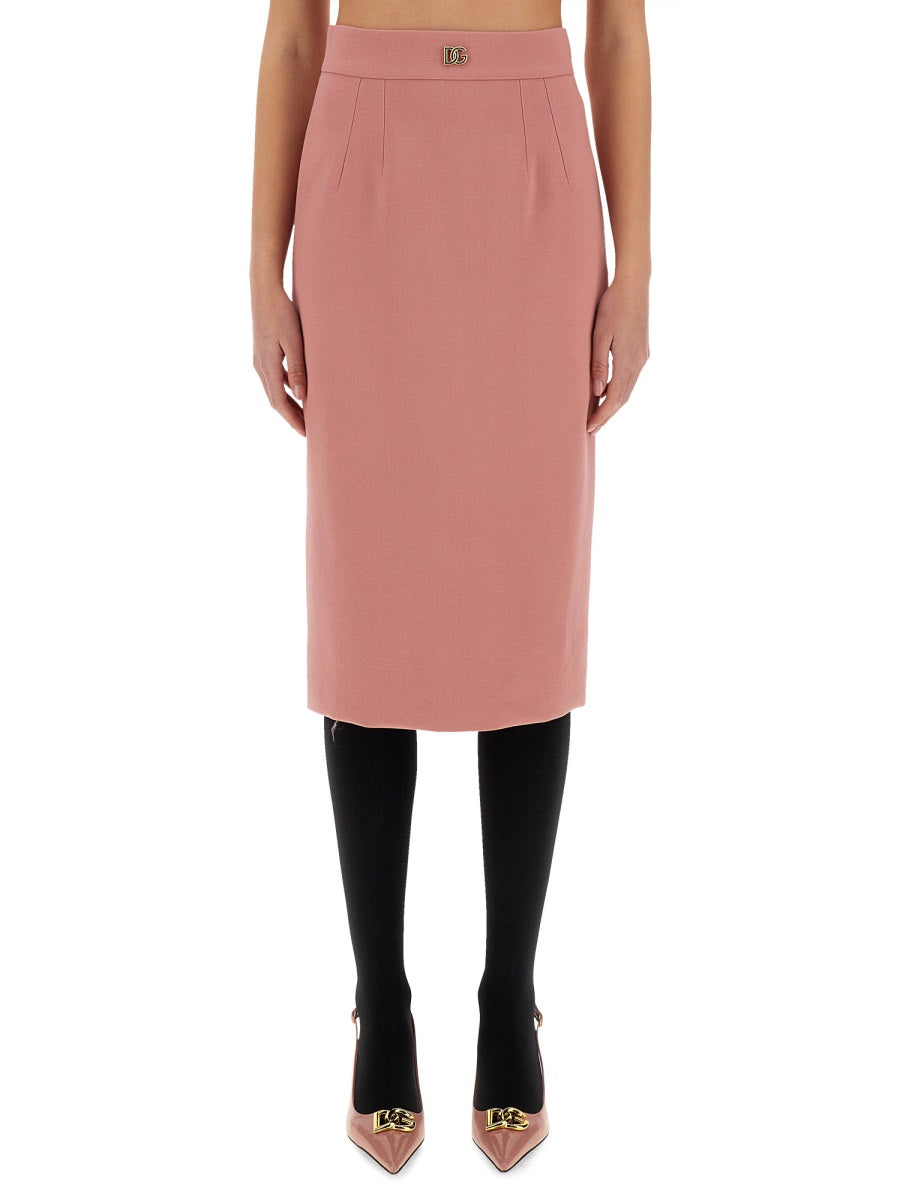 DOLCE & GABBANA Slim Fit Longuette Pencil Skirt