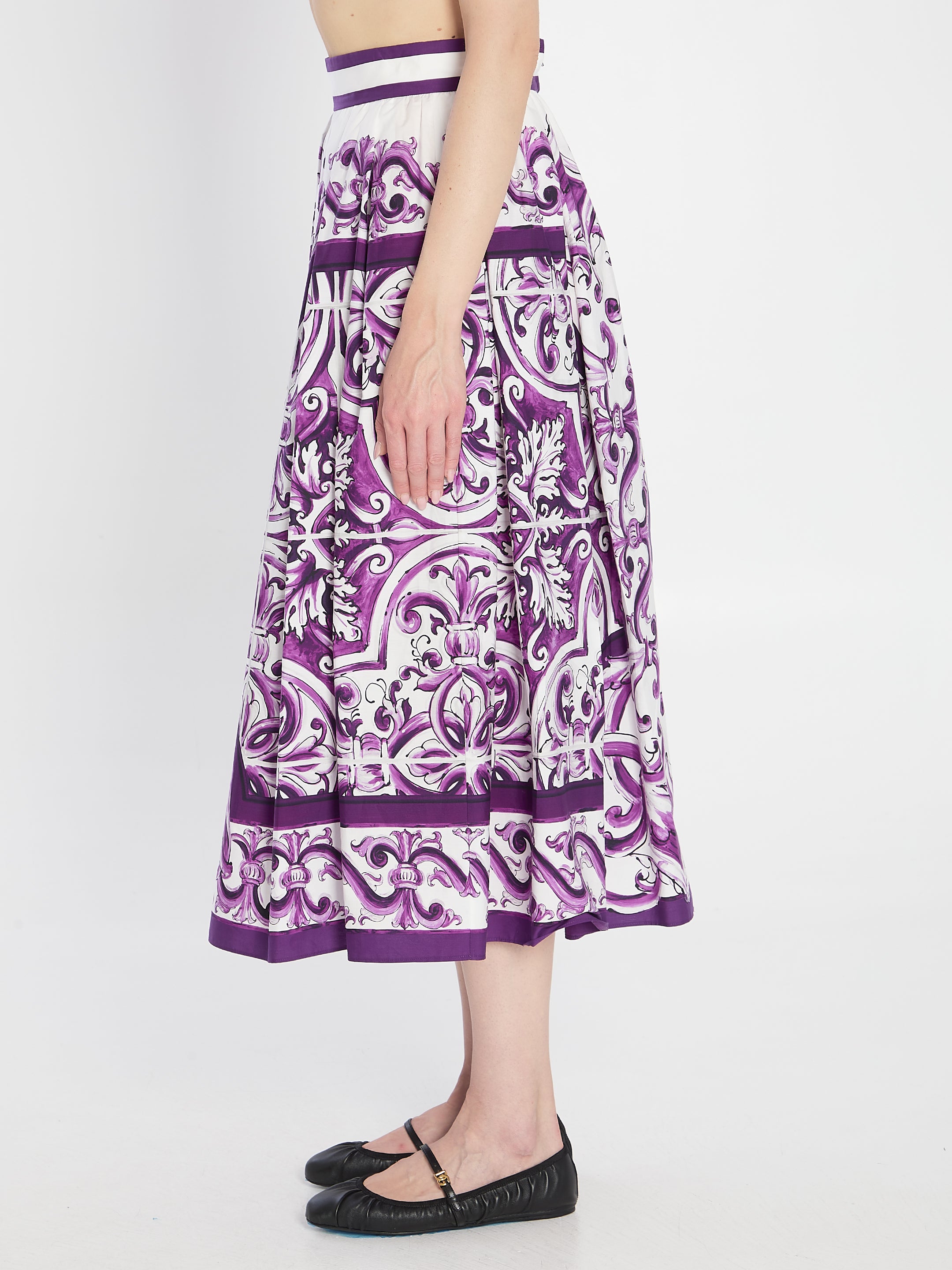 DOLCE & GABBANA Majolica Print Mid-Length Skirt