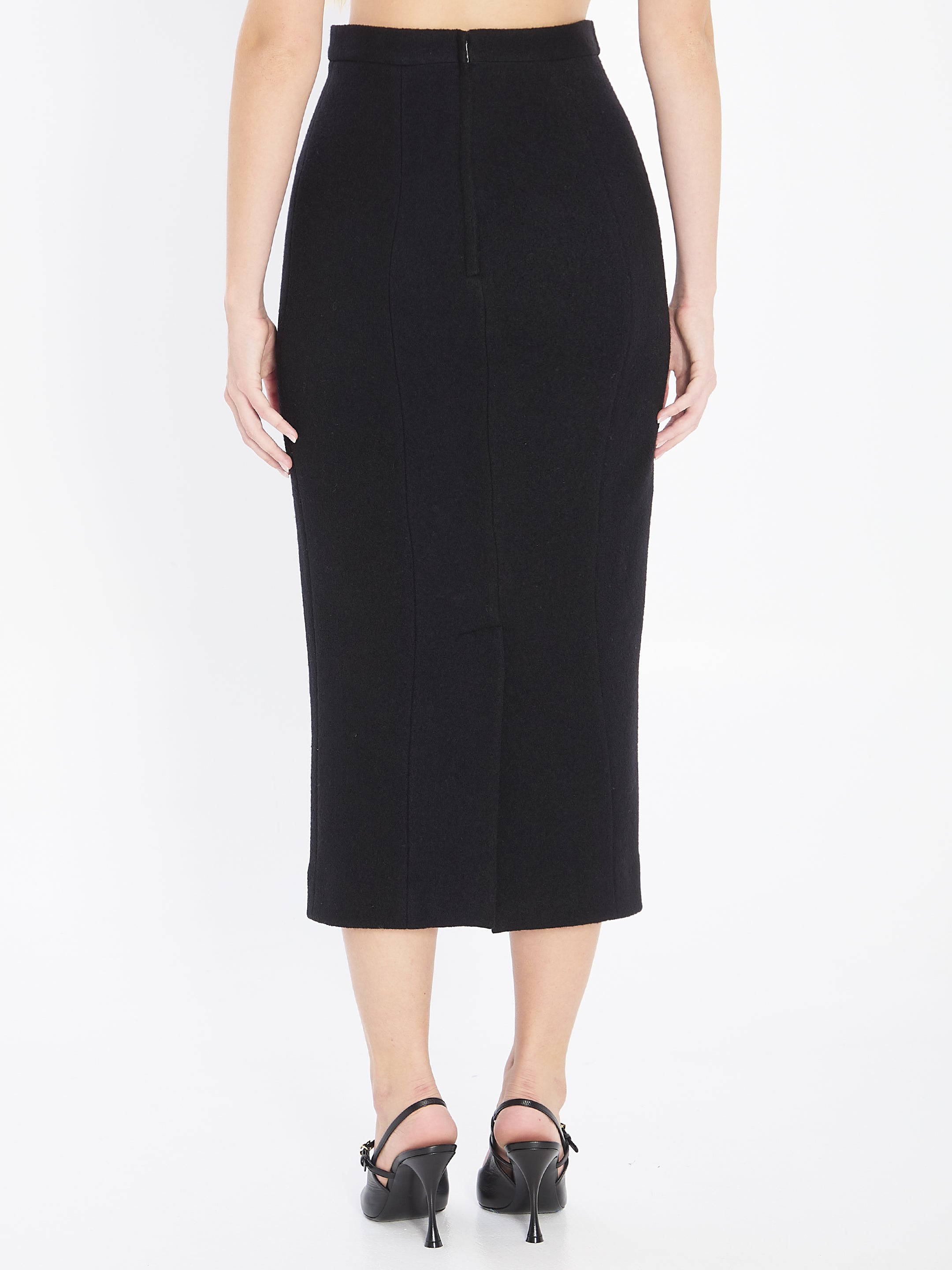 DOLCE & GABBANA Wool Midi Skirt 40 IT