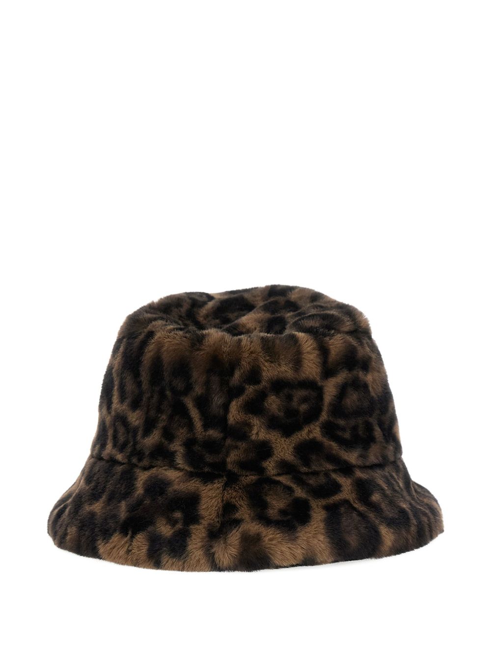 APPARIS Mini Leopard Print Faux-Fur Bucket Hat