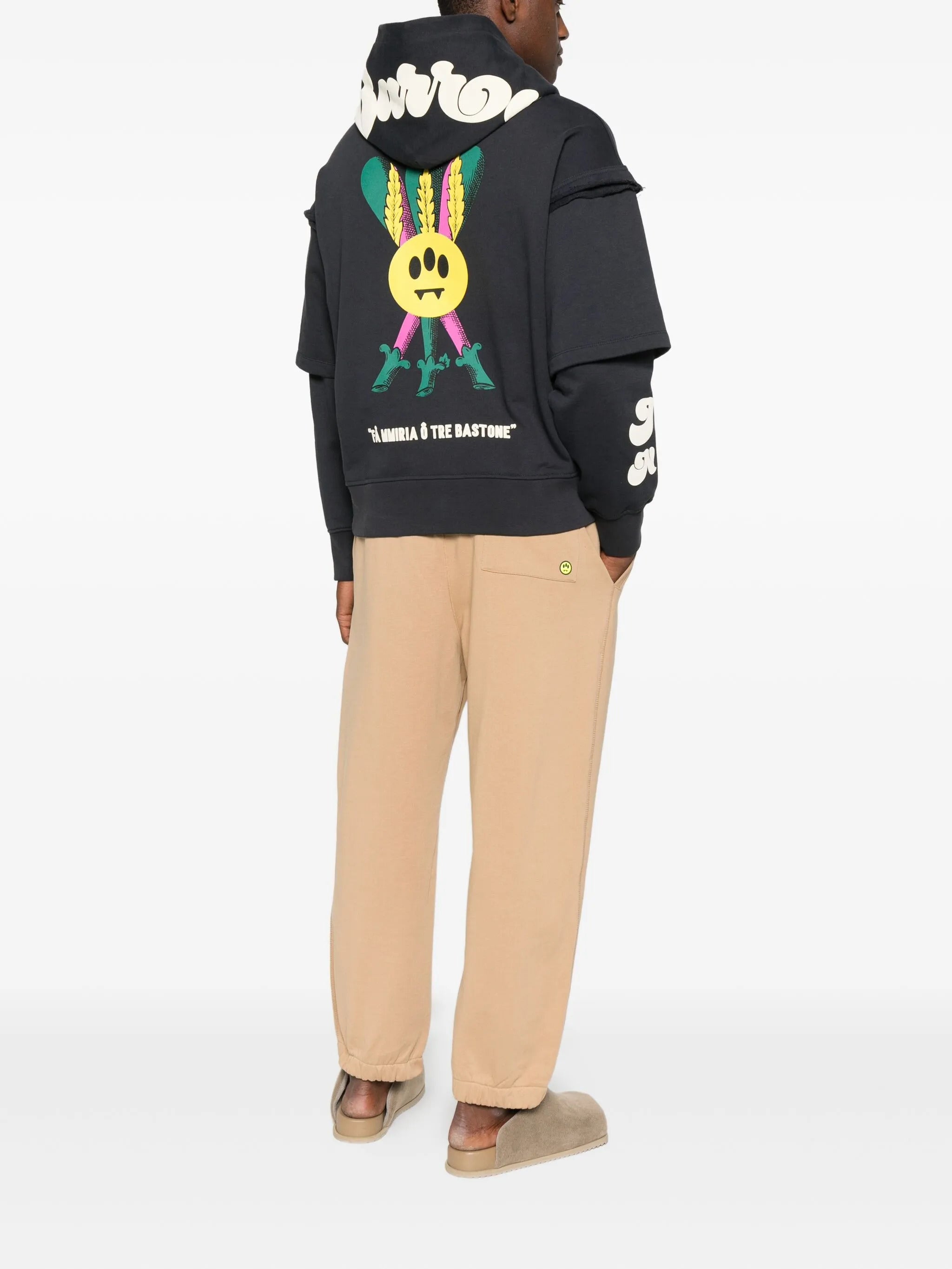 BARROW Double-Layered Unisex Hoodie with Scugnizz Print