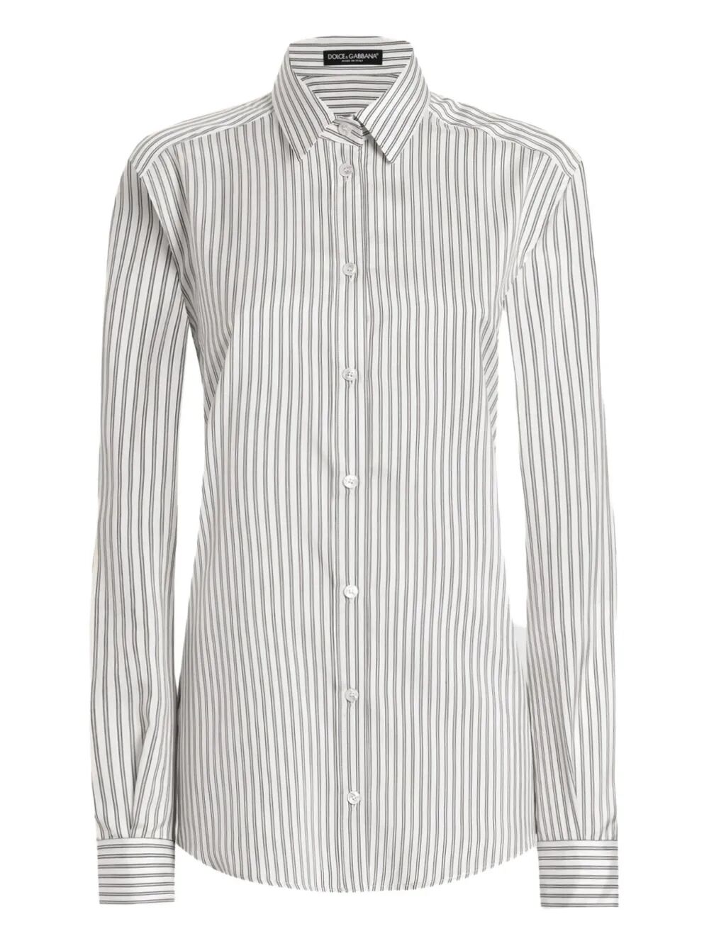 DOLCE & GABBANA Silk Shirt with Striped Print