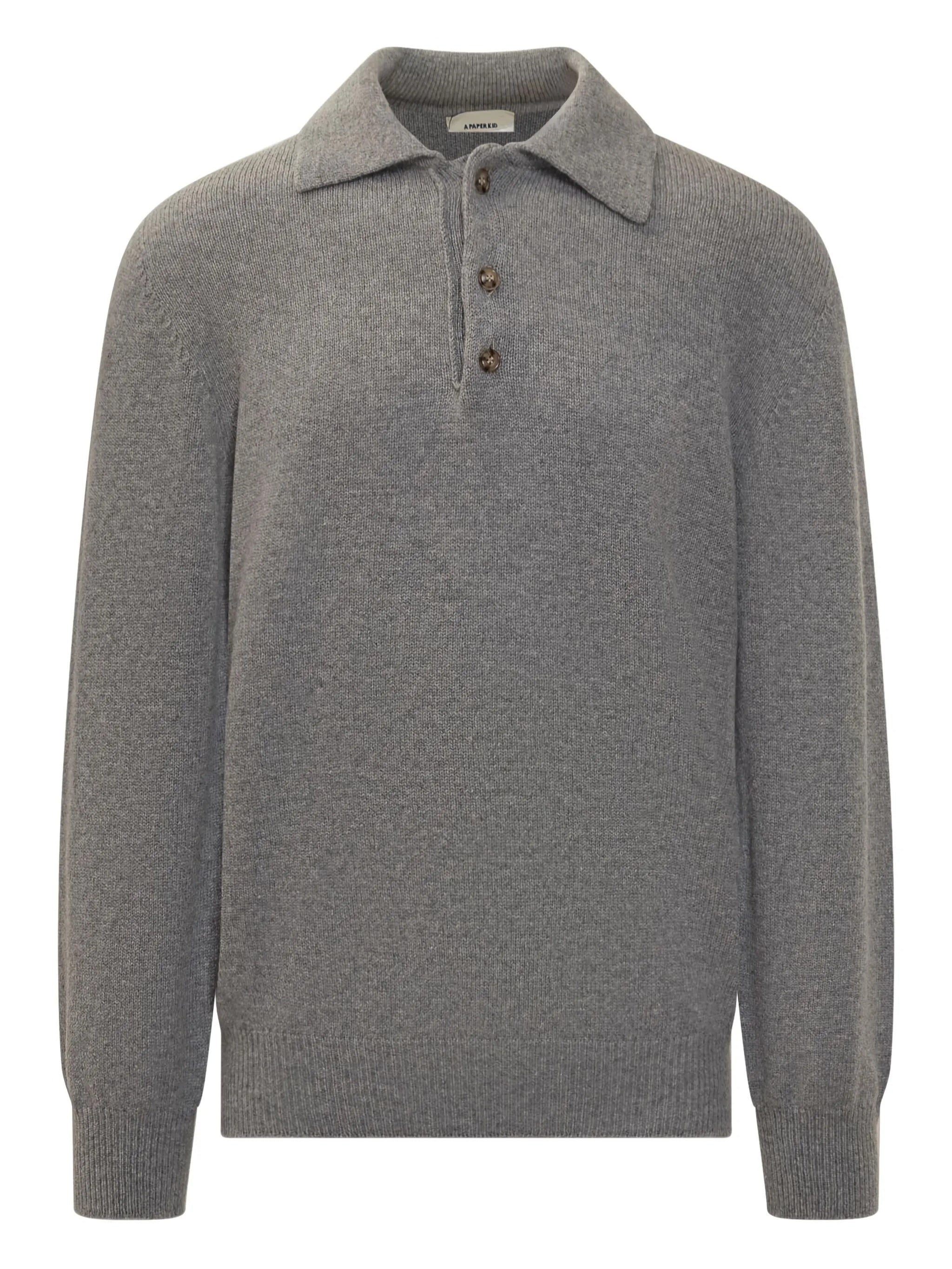 A PAPER KID Men's Merino Wool Polo - Fall/Winter 2025