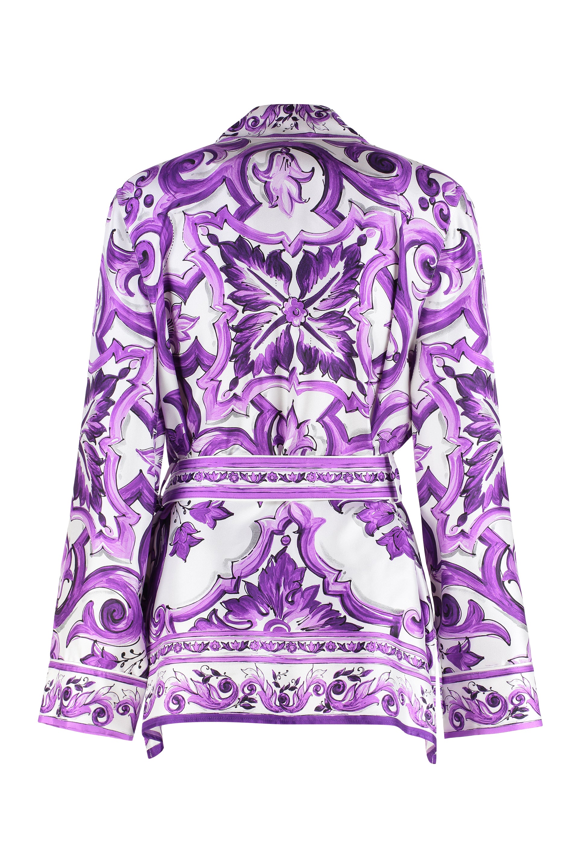 DOLCE & GABBANA Printed Twill Shirt with Coordinated Waist Belt