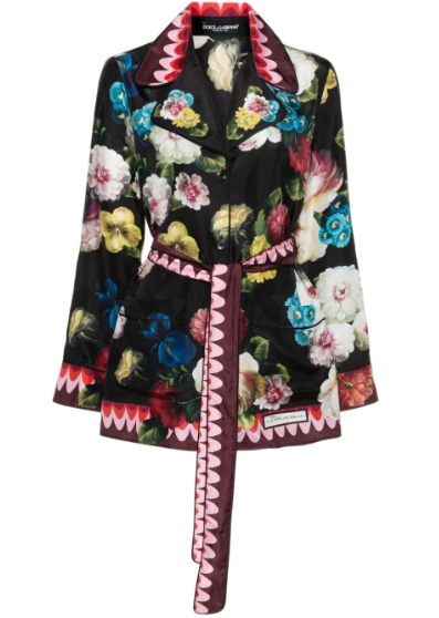 DOLCE & GABBANA Peonie Rose Silk Mini Shirt