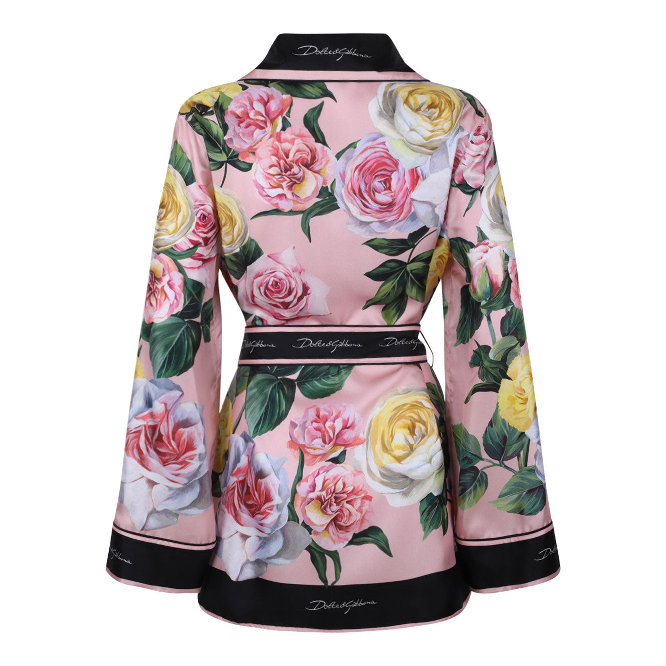 DOLCE & GABBANA Peonie Rose Silk Mini Shirt