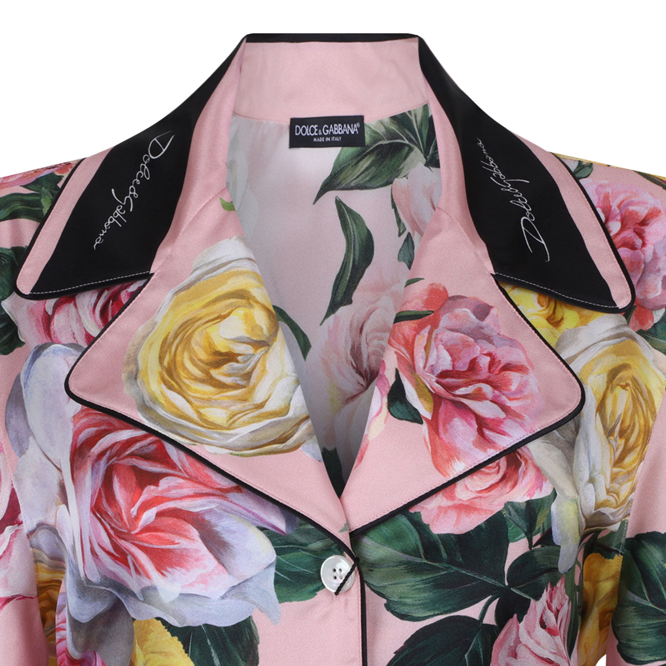 DOLCE & GABBANA Peonie Rose Silk Mini Shirt