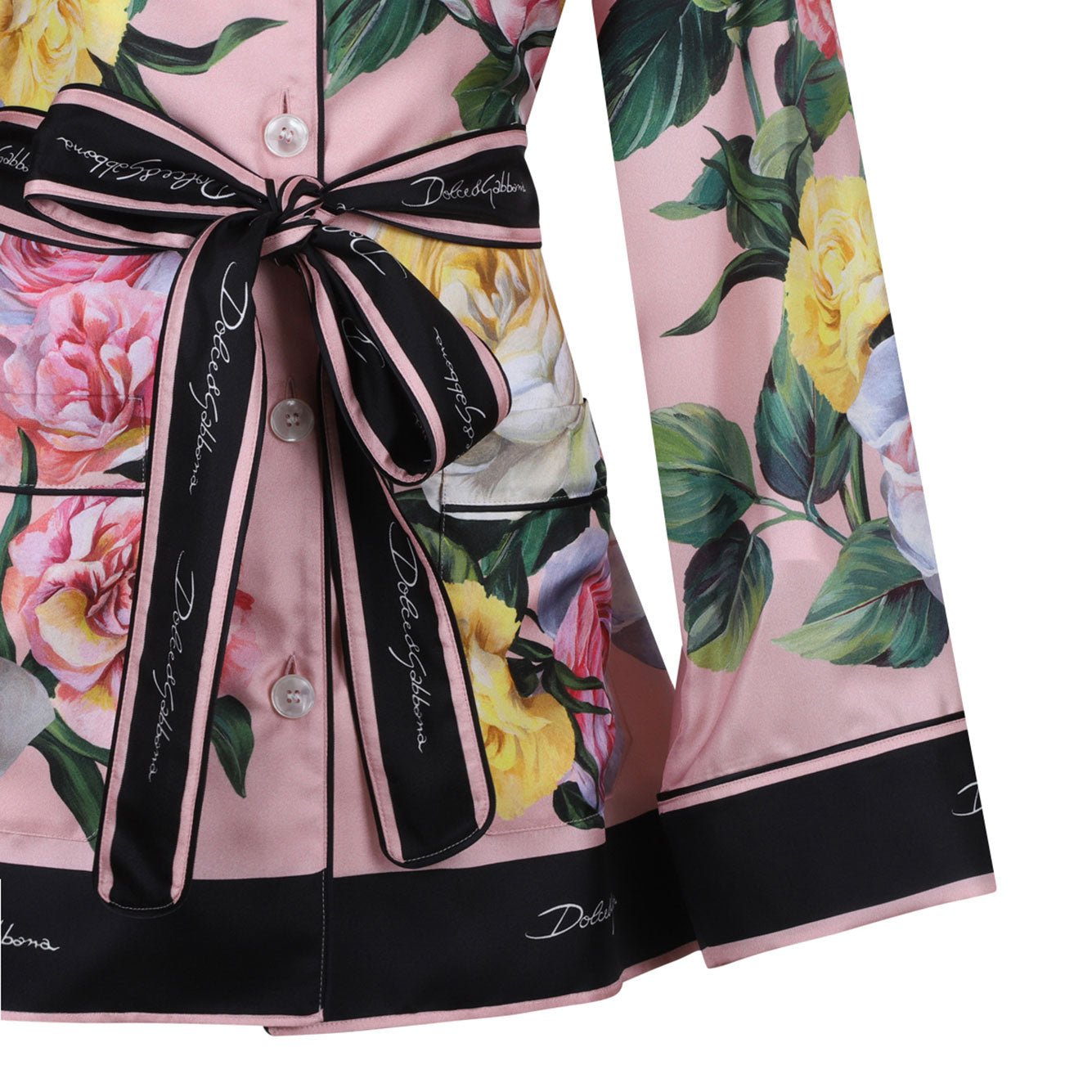 DOLCE & GABBANA Peonie Rose Silk Mini Shirt