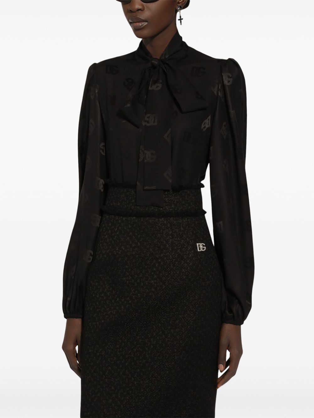 DOLCE & GABBANA Silk Charmeuse Regular Fit Shirt - Size 40